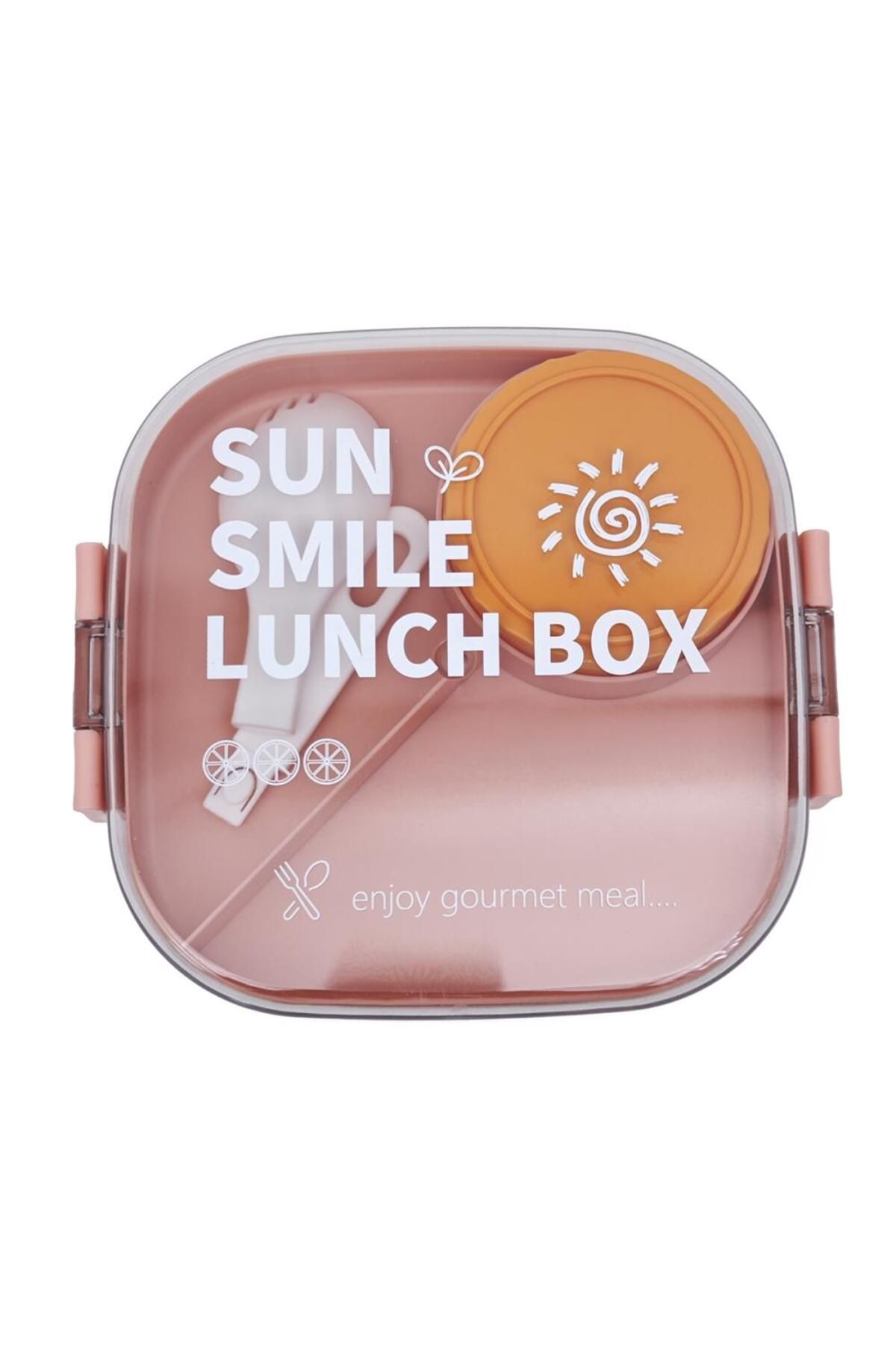 DNS-Square bento box with inner sauce bowl, 850 ml, pink WX8819 5