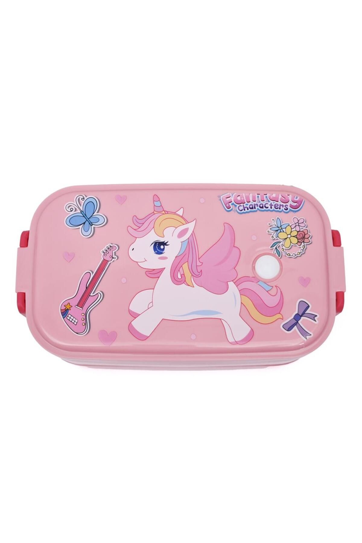 DNS-Double casserole for children, 2 layers, plastic, airtight closure 1400 ml pink HSD9002k 5
