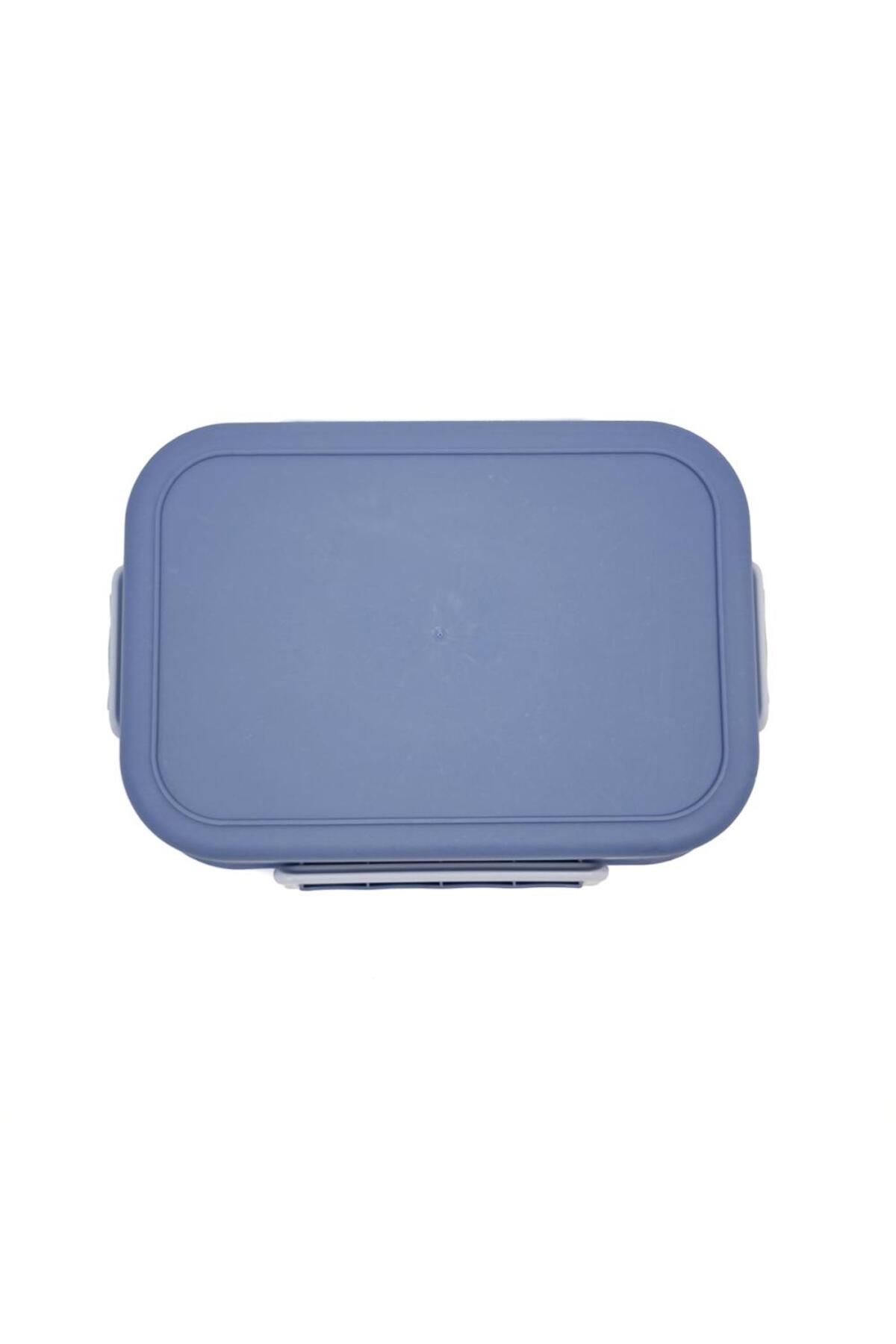DNS-Cutie pentru pachet copii, inox, 3 compartimente, capac transparent, 800 ml, albastru HM5861 2