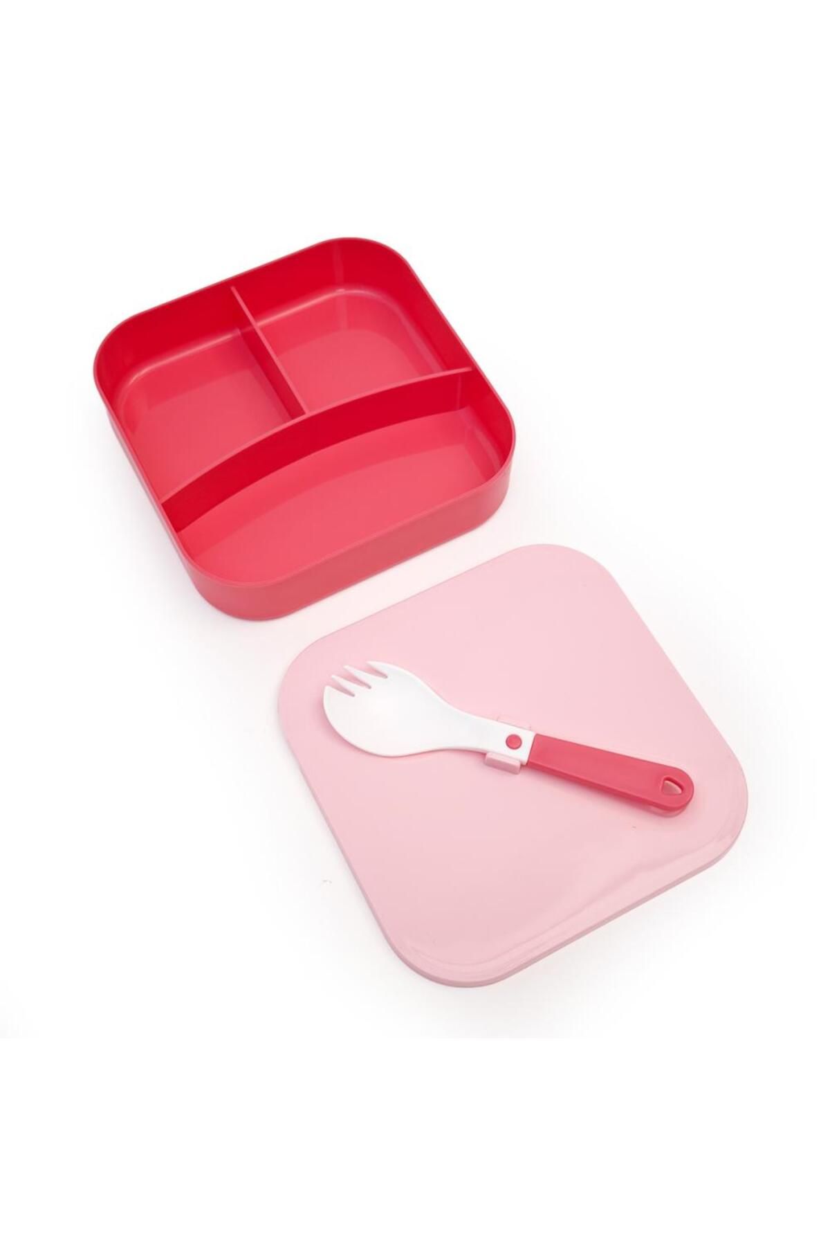 DNS-Casserole with 2 compartments and fruit section, bento box for children, school, 1150 ml, pink XC-A89 6