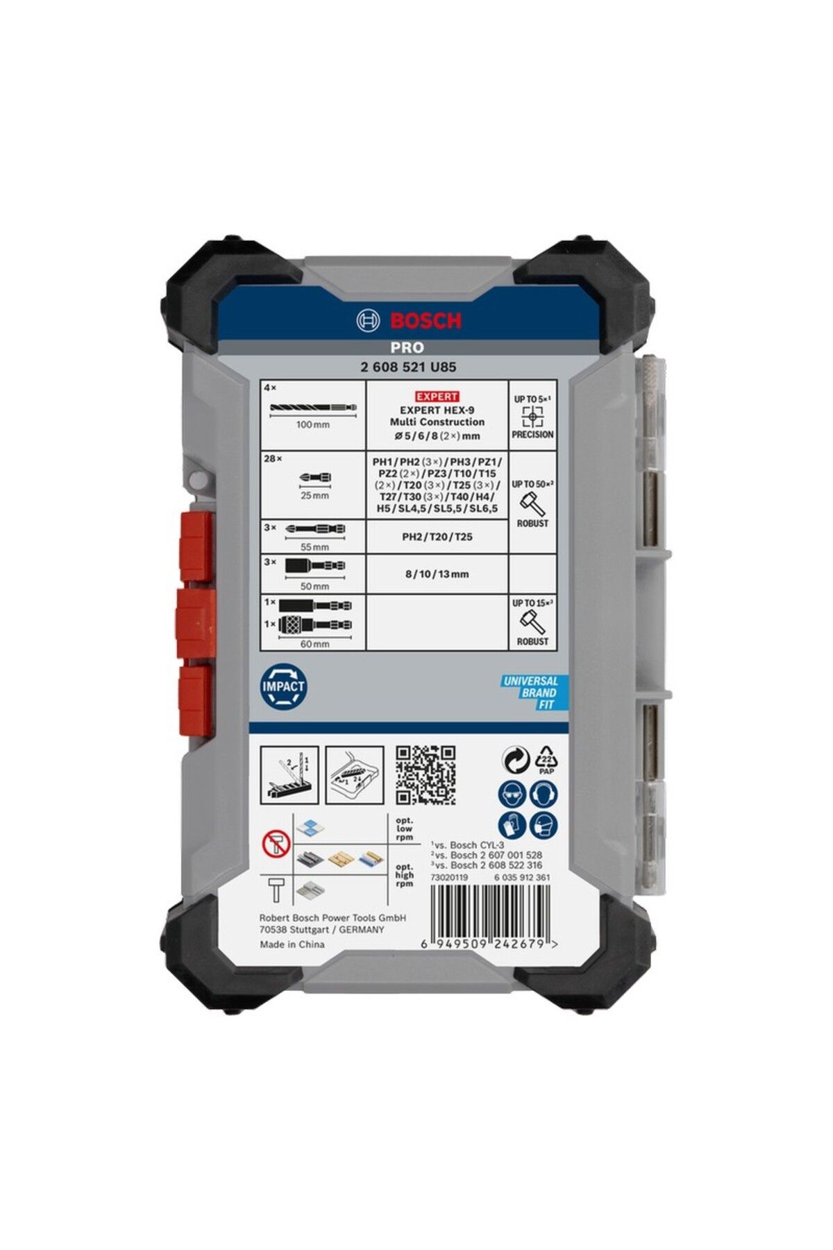 Bosch-- Impact, socket and multi-material drill bit set, 40 pieces [2608521U85] 2