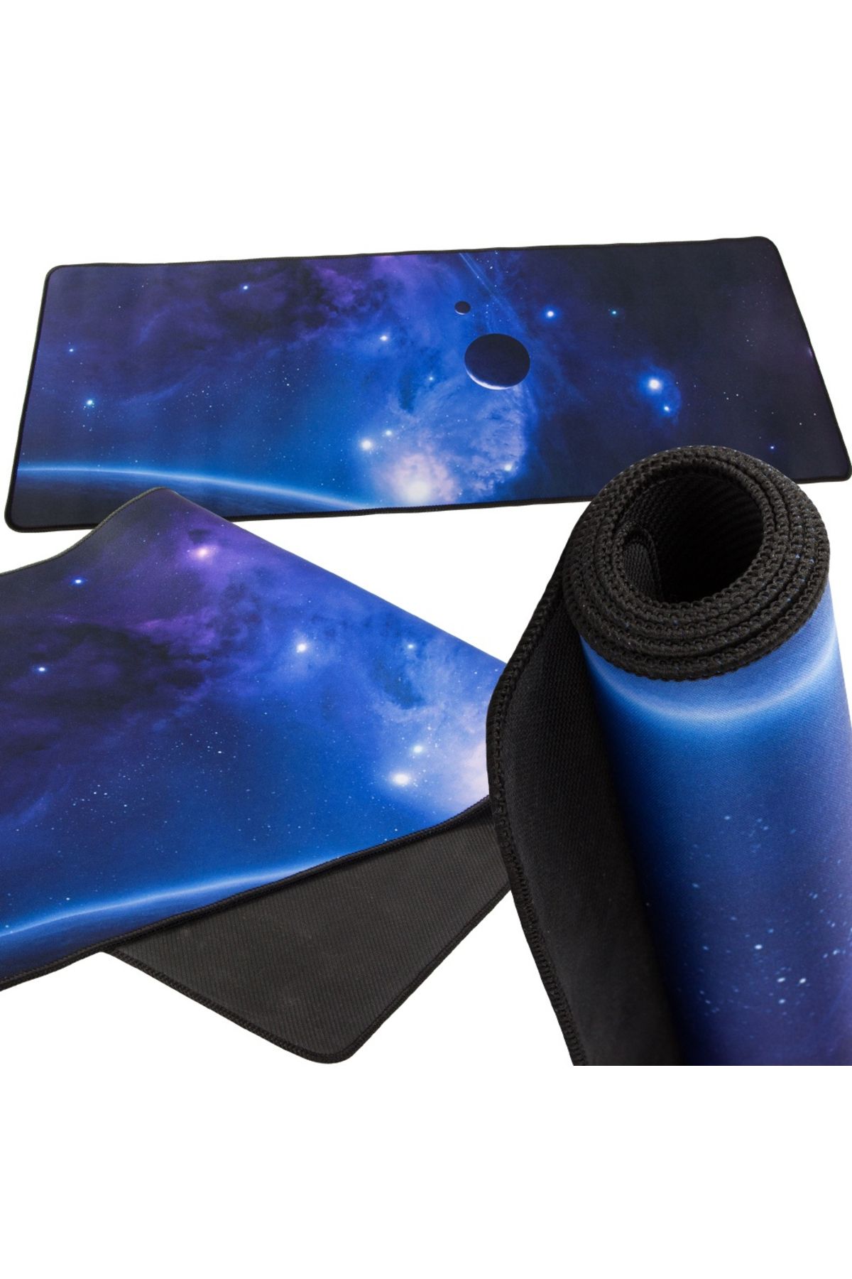 varioshop-VarioShop® gaming mousepad, with cosmos pattern with planets, Made of flexible material, Anti 4