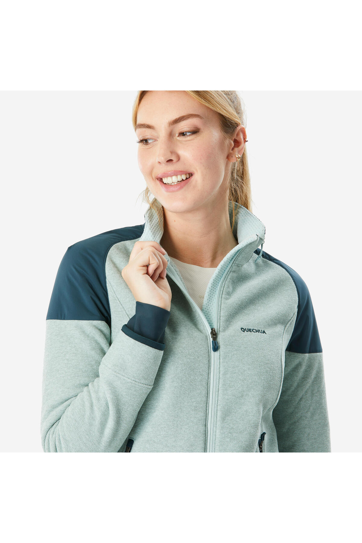 Decathlon Quechua Kadın Sıcak Tutan Outdoor Polar Mont - Yeşil - MH500 Mountain görsel 7