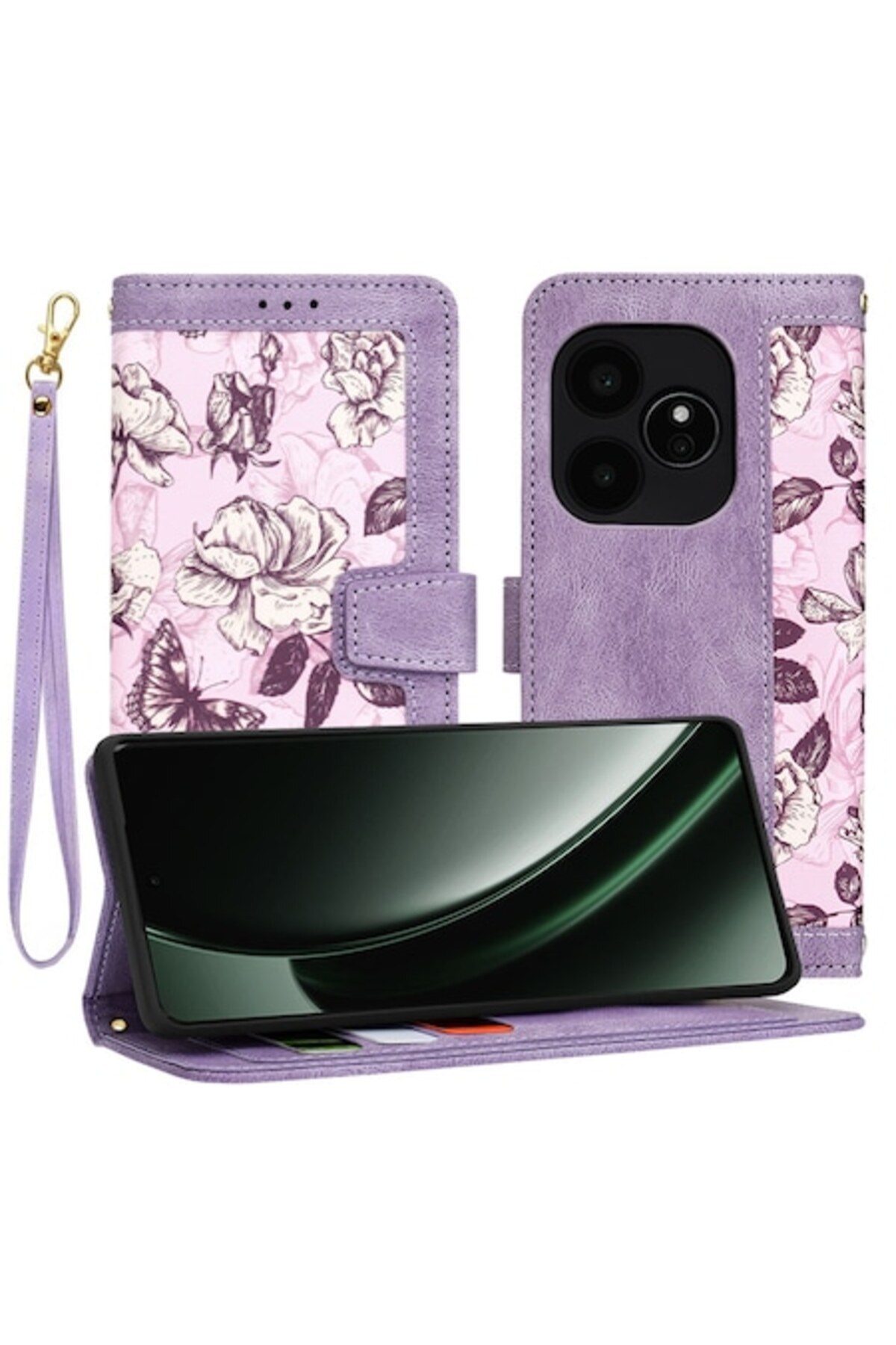 e-Eunoia Art-Protective Case for Realme GT 6/GT 6T, R69, Leather, Mysterious Plum Violet 1