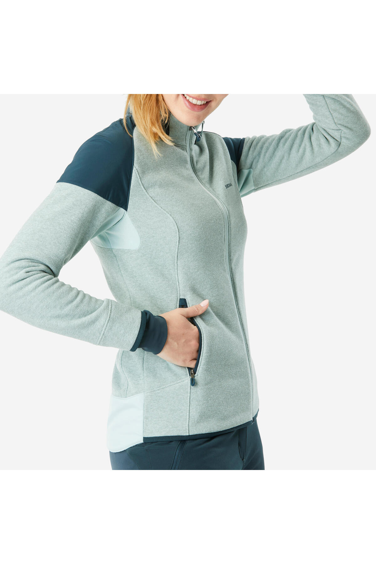 Decathlon Quechua Kadın Sıcak Tutan Outdoor Polar Mont - Yeşil - MH500 Mountain görsel 8