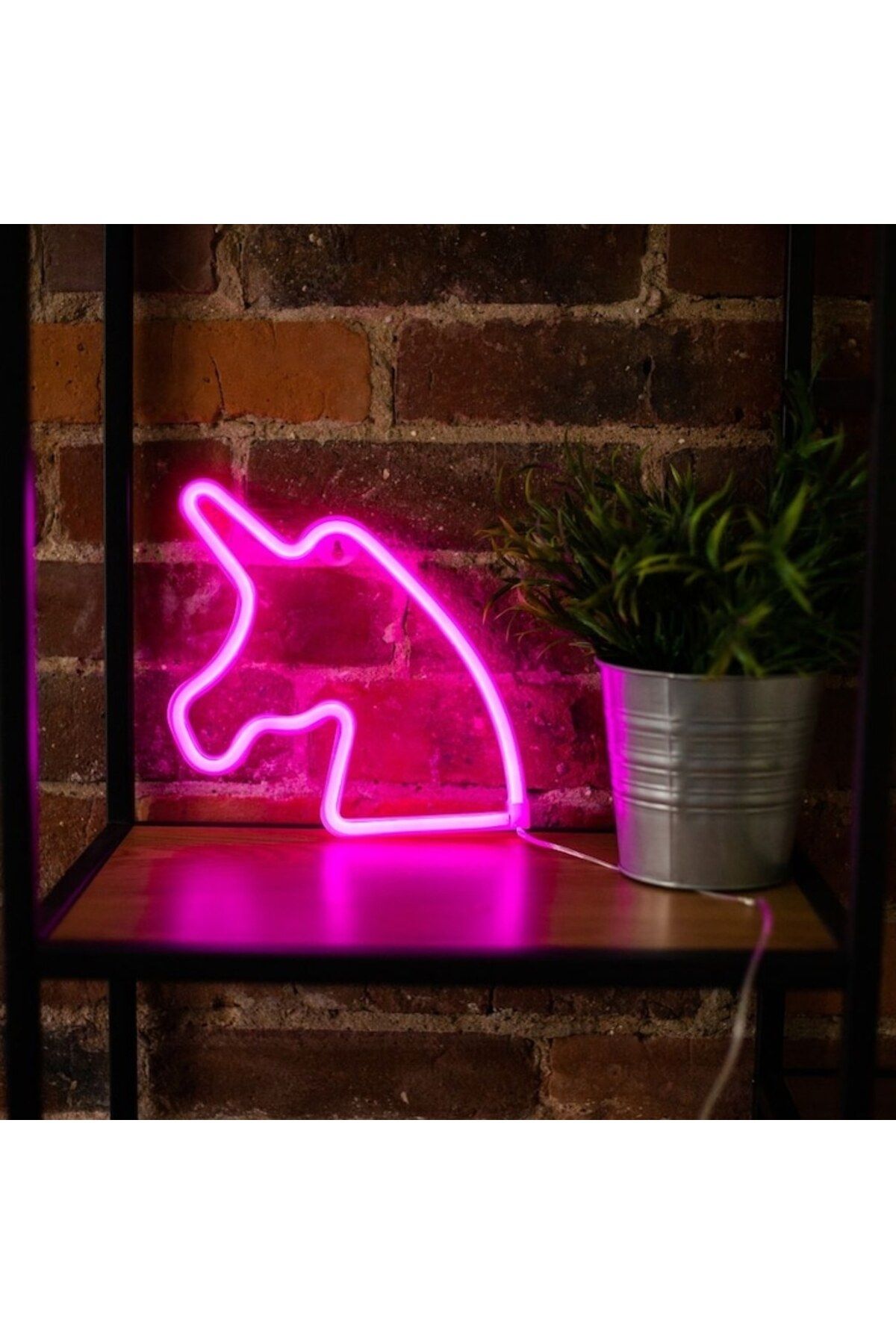 Bibilel-Decoratiune LED perete in forma de Unicorn, lumina Roz, 23 x 2 x 23 cm 3