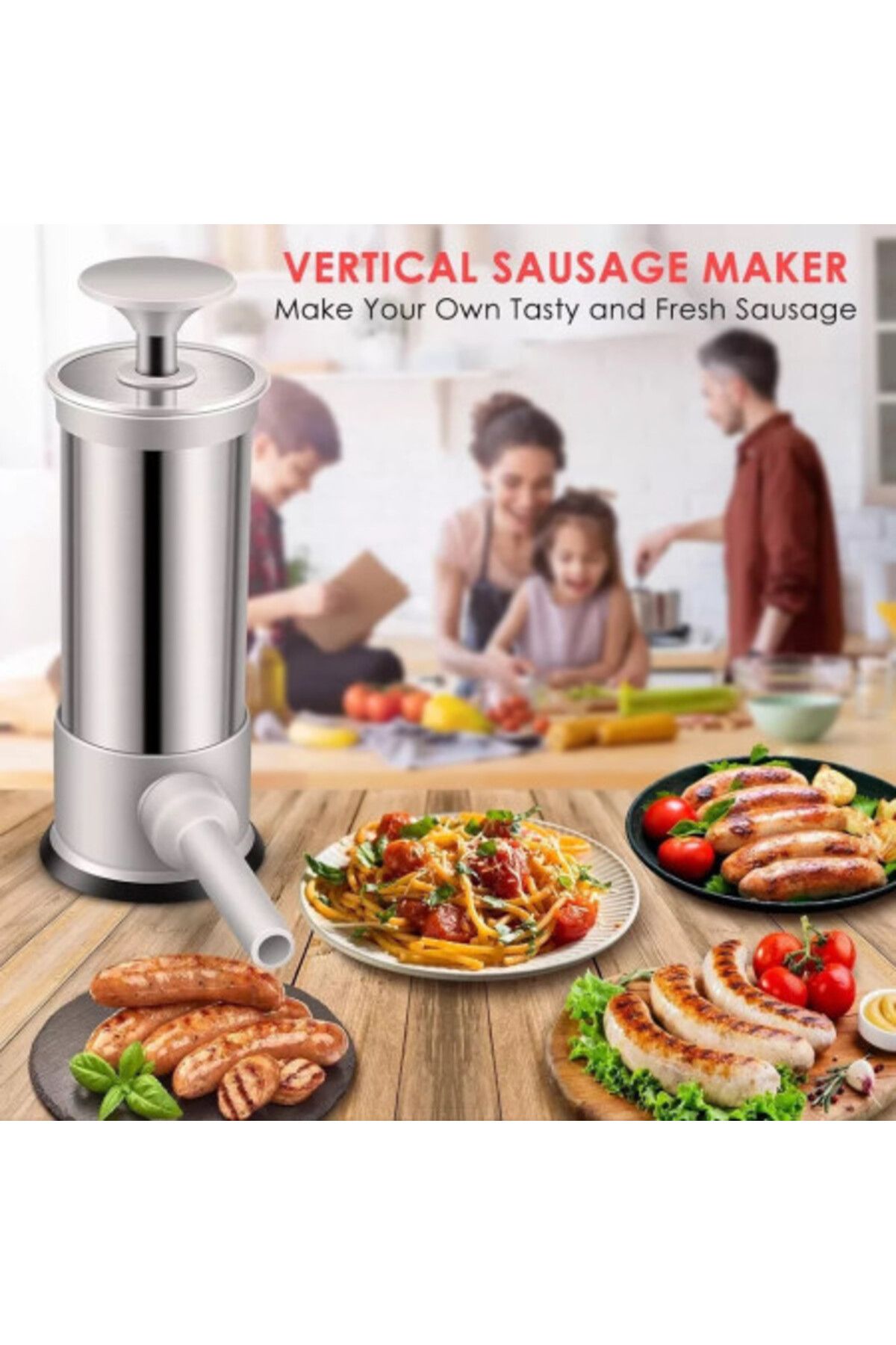 Kardett-Sausage filling machine, 5-piece set, device and 4 assorted tubes 7