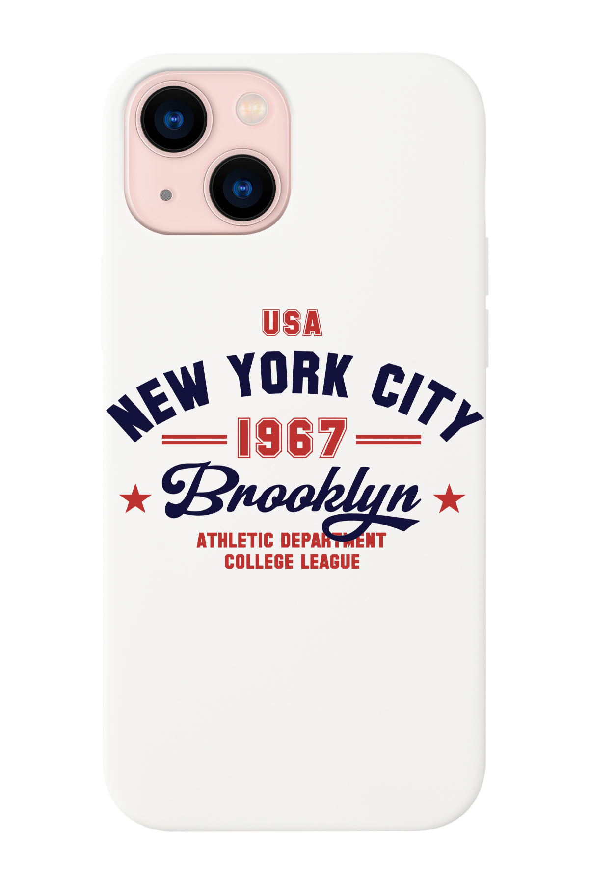 shoptocase-Suede Inside Launch Protective Phone Case Compatible with iPhone 14Plus/15Plus Brooklyn College Pattern 1