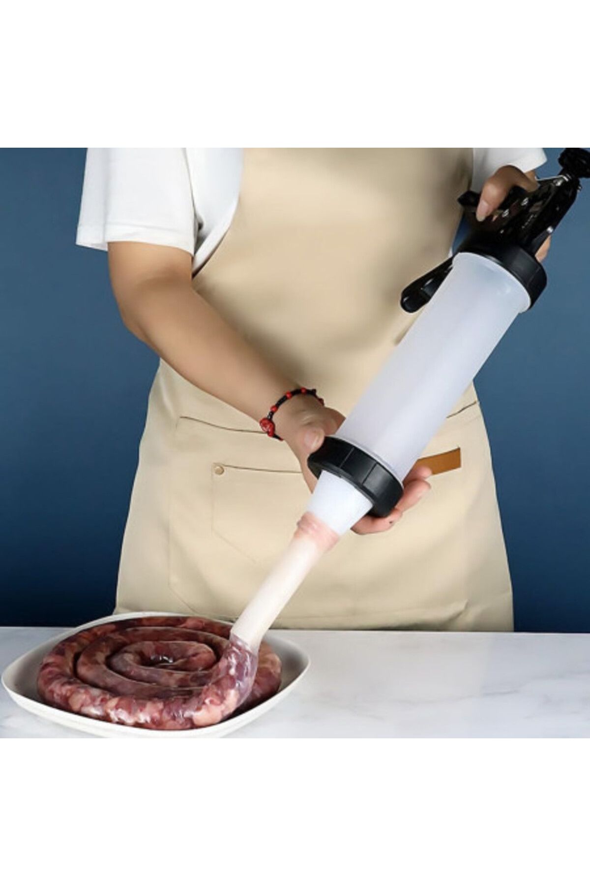 Kardett-Manual Sausage Stuffing Machine, Device, Tool with 4 Tubes for Sliced Meat 5