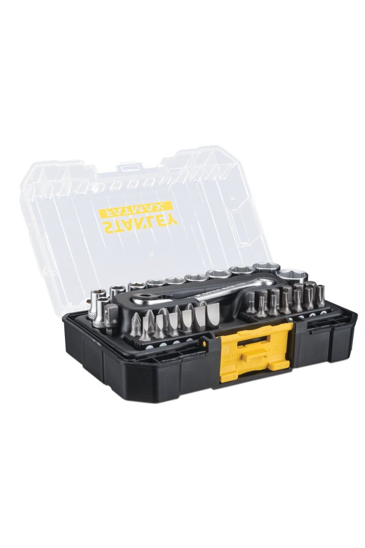 Stanley-FMMT19101-0, 37-piece Fatmax set, 1/4 socket wrenches and bits, 60-tooth ratchet, com 4