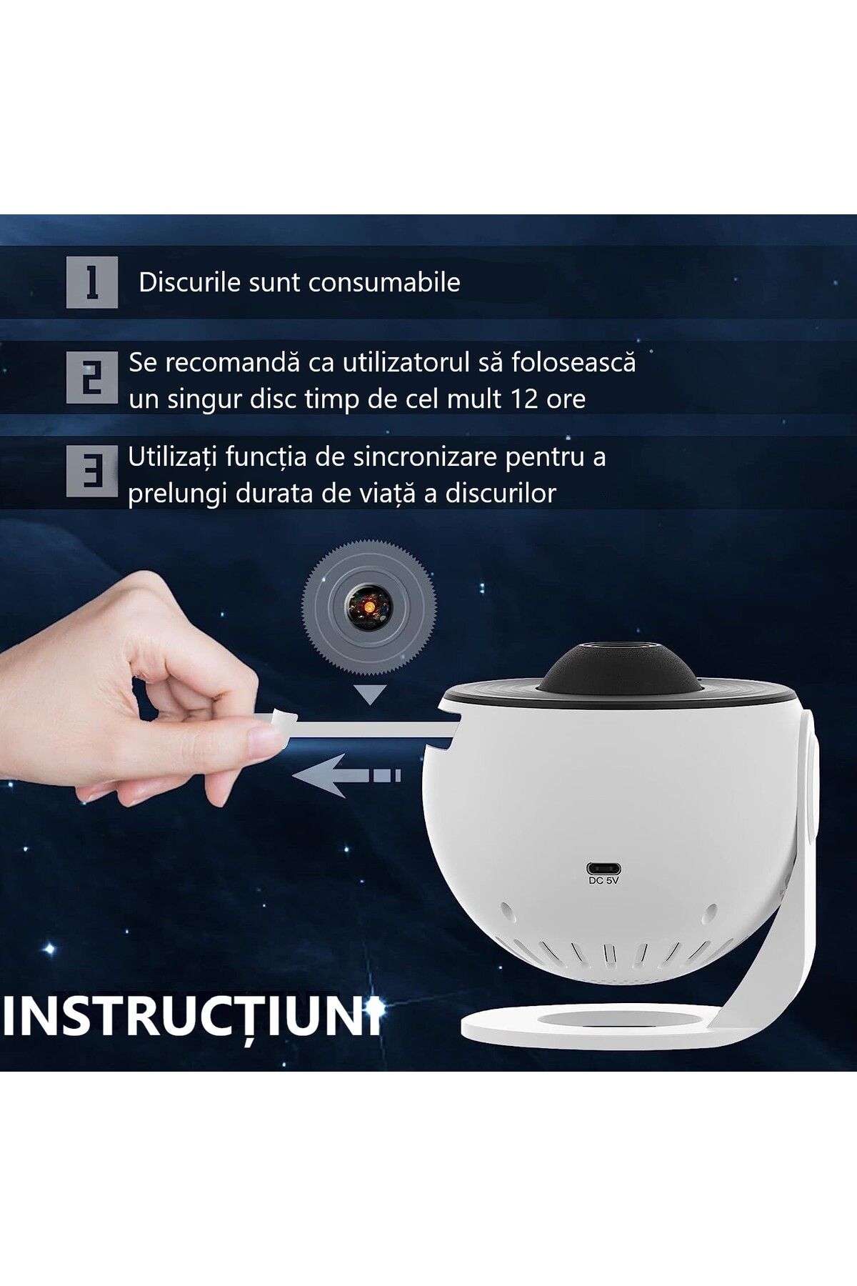 OEM-Advanced Star and Galaxy Projector for the Room, with 12 Thematic Slides 7