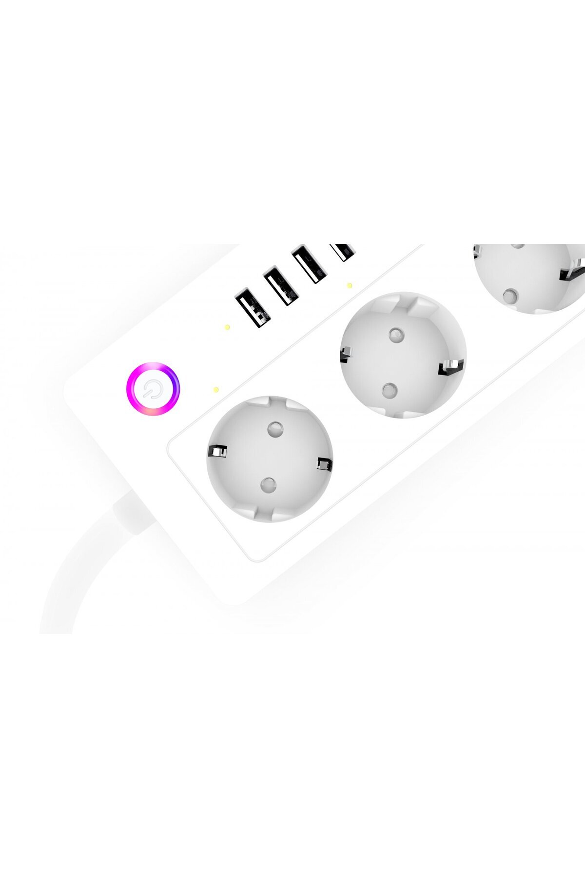 Rovo-Smart Extension Cord A26, Wifi, 16A, 4 Individual Sockets, 4 USB Tuya, Alexa, Google Assistant, 4