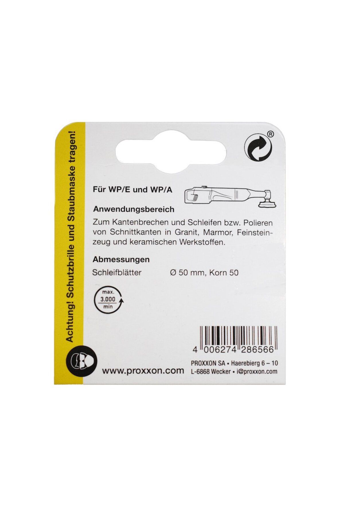 Proxxon-28656, Set of 3 diamond discs for grinding and polishing, GR50, diameter 50mm, for 4