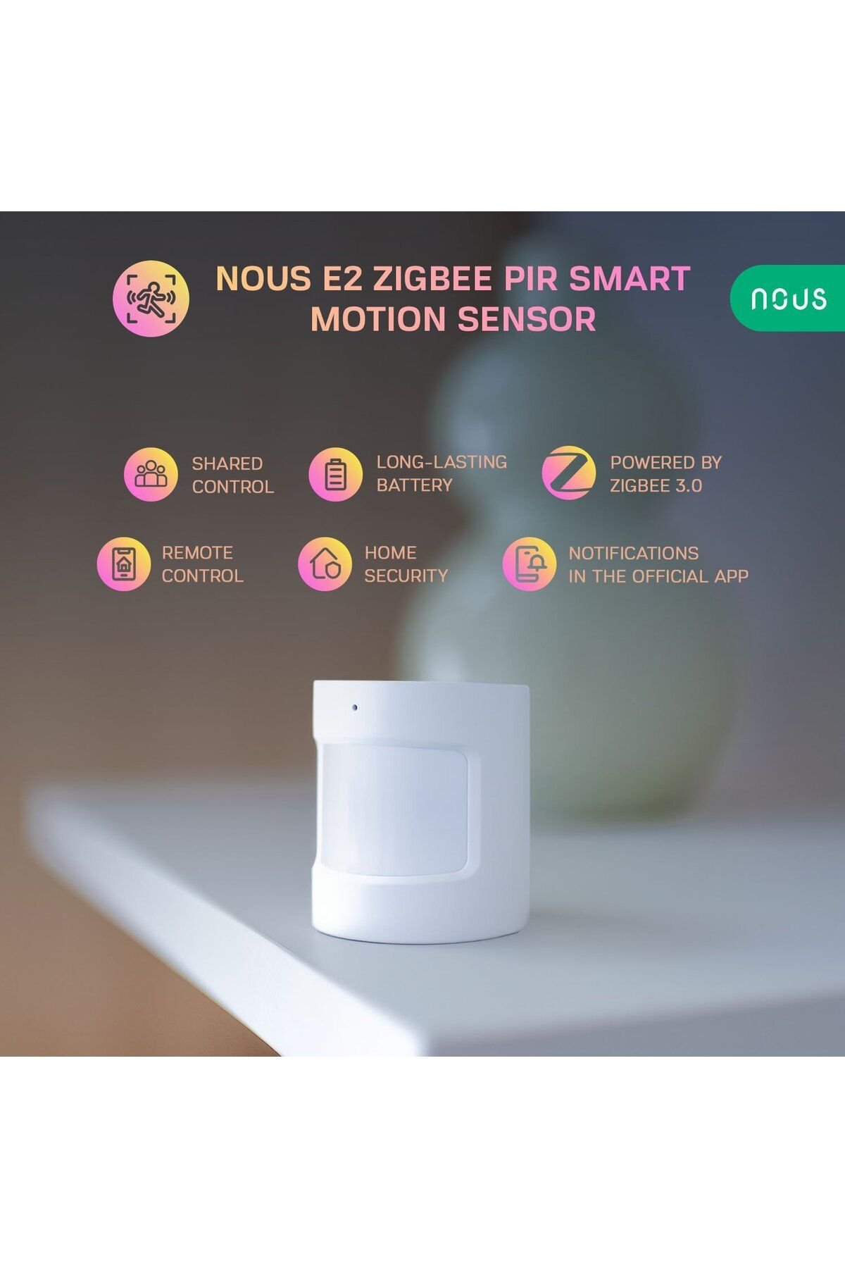 Nous-Smart PIR Motion Sensor E2, ZigBee 2