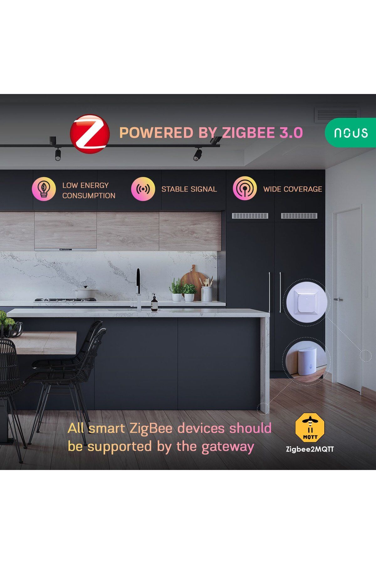 Nous-Smart water leak detection sensor E4, ZigBee 4
