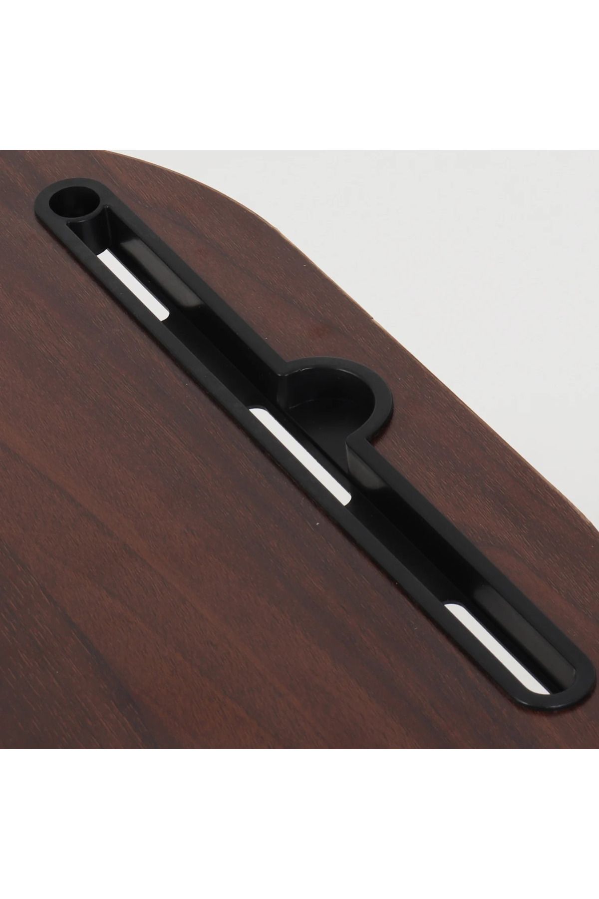 Vi Markets-Optimo Serving Table - Brown Top with Built-in Ramp - Metal Base 4