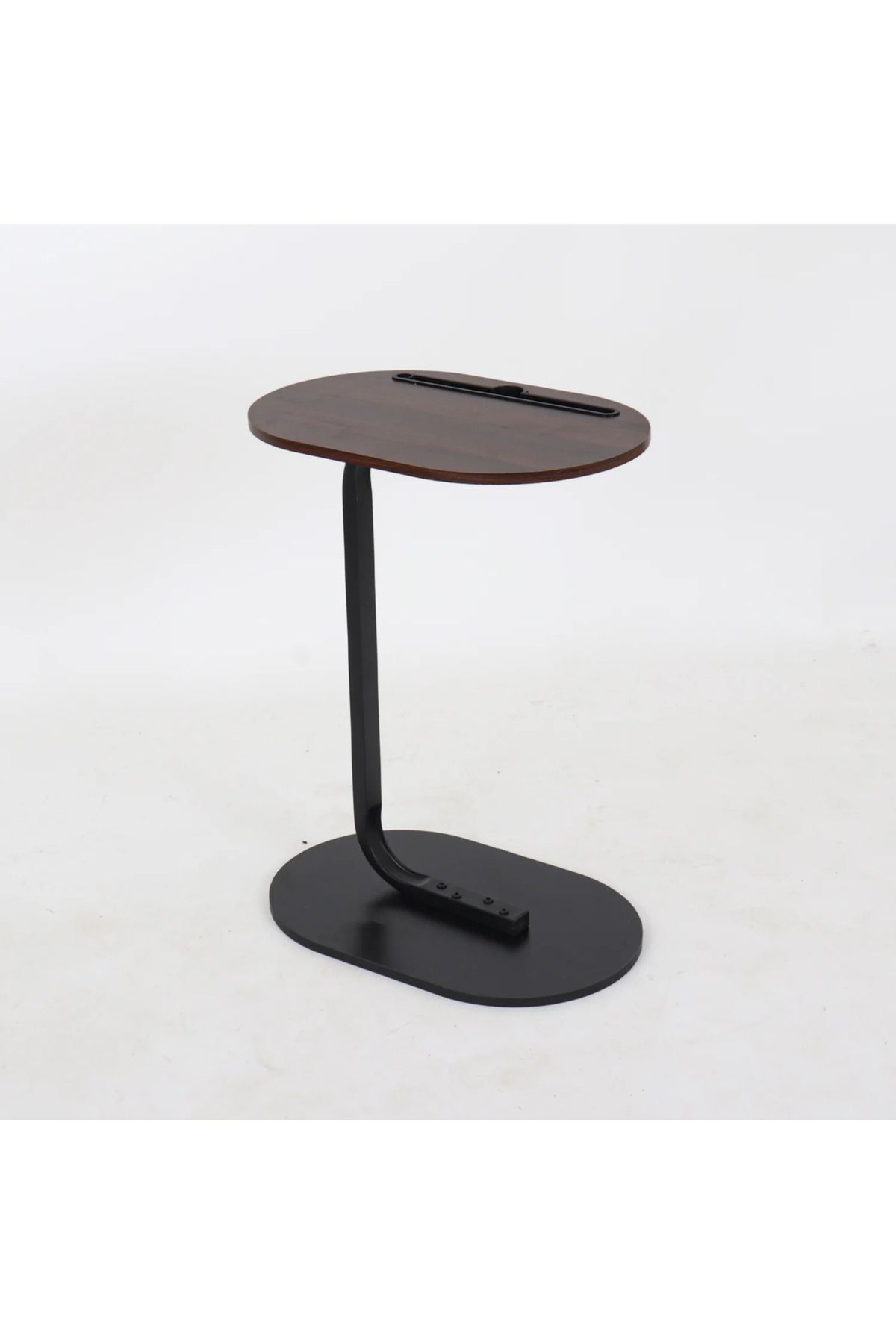 Vi Markets-Optimo Serving Table - Brown Top with Built-in Ramp - Metal Base 3