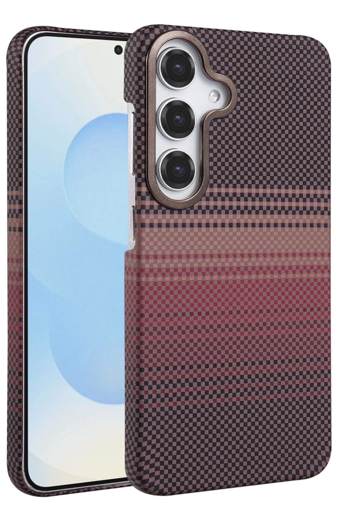m.tk moveteck-Samsung Galaxy A26 Case Kevlar Carbon Look Emboss Textured Pattern Super Thin Magsafe Cover 5