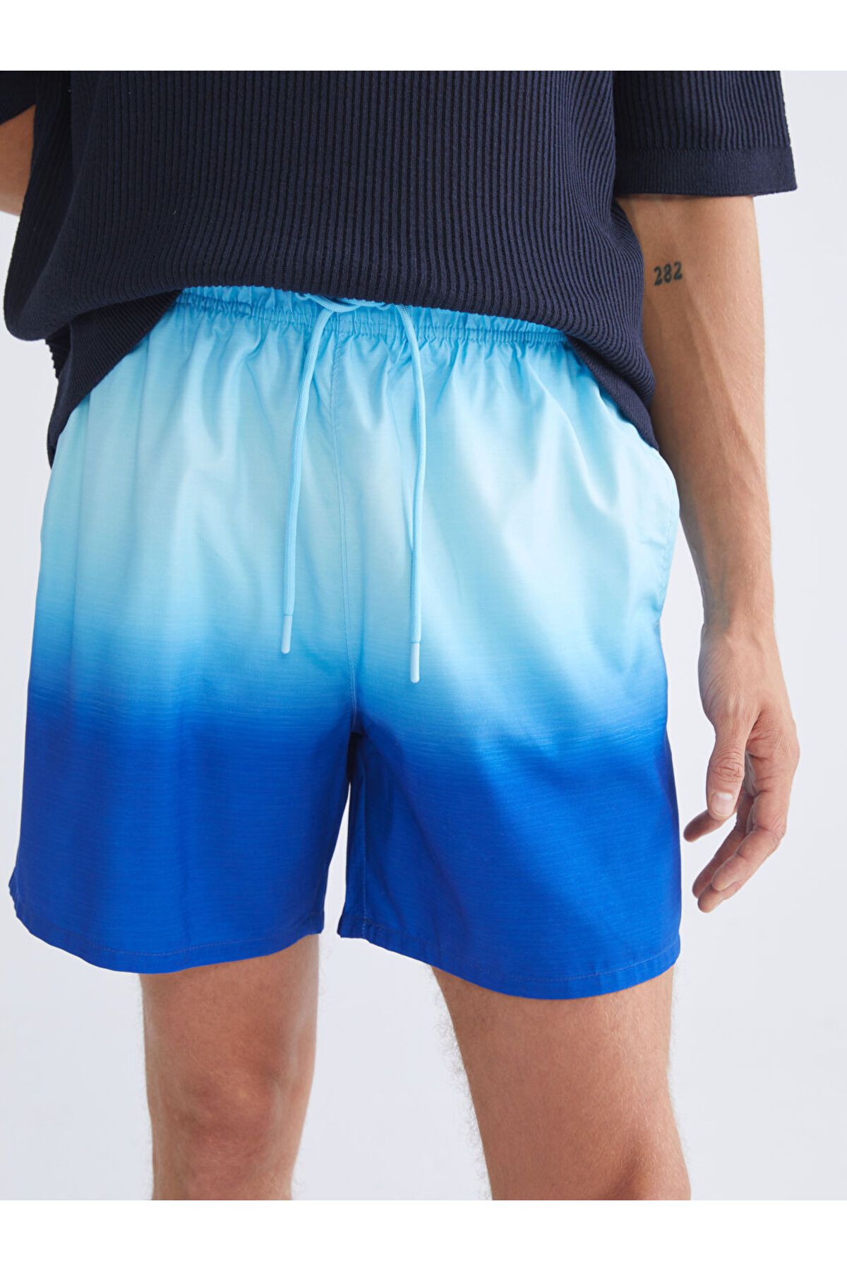 LC Waikiki-Sparkling Selections from Shining Store |   Navy Blue Short Length Patterned Men's Swim Shorts 3