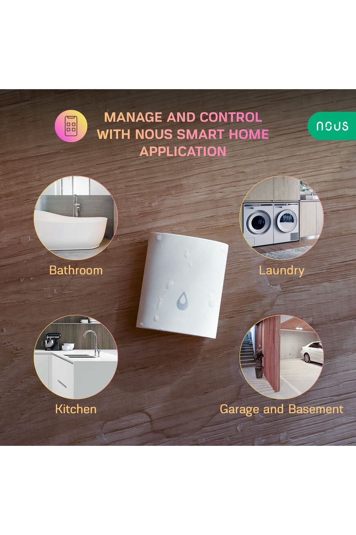 Nous-Smart water leak detection sensor E4, ZigBee 3