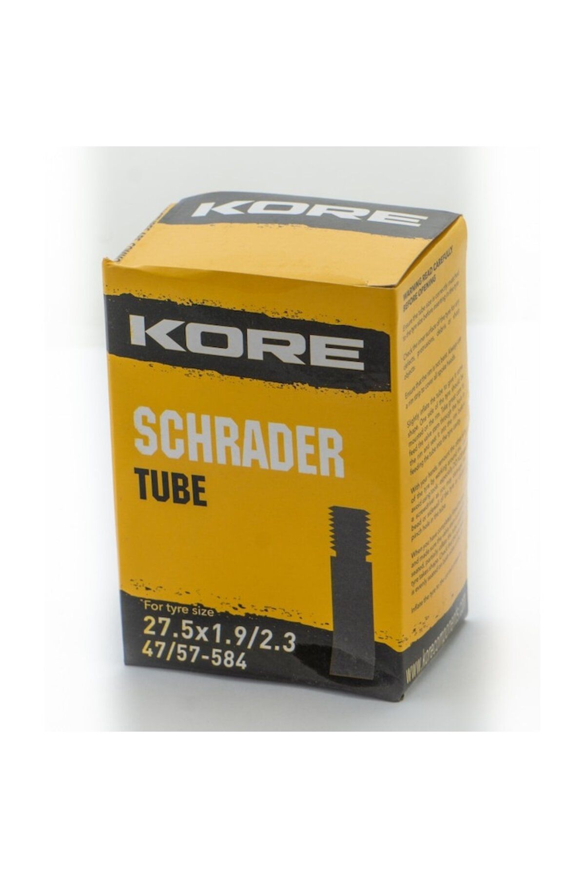 KORE-Bicycle Inner Tube 27.5 x 1.9/2.3, Schrader Valve (Auto), 48 mm Valve Length 2