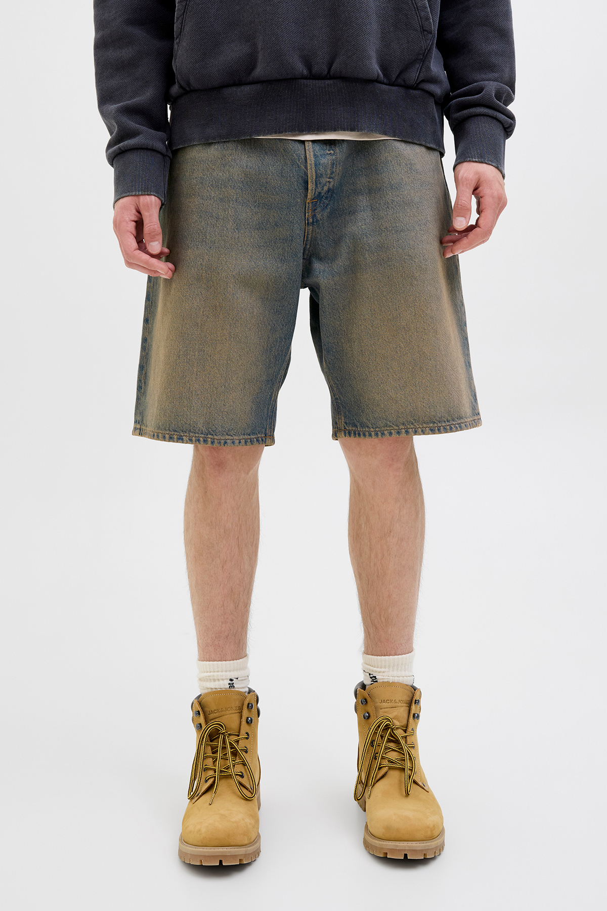 شلوارک مردانه راسته فاق بلند | جک اند جونز Jack & Jones 12272233 - تصویر 3