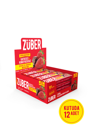 Züber Çilekli ve Kakaolu Meyve Bar 40gr  X 12 Adet