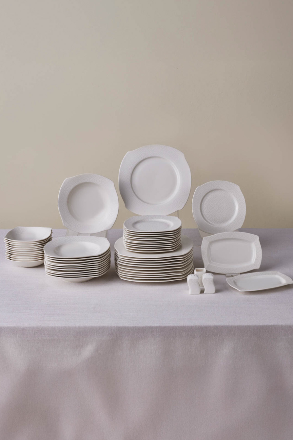 Square Bone Fancy 53 Parça 12 Kişilik Yemek Takımı