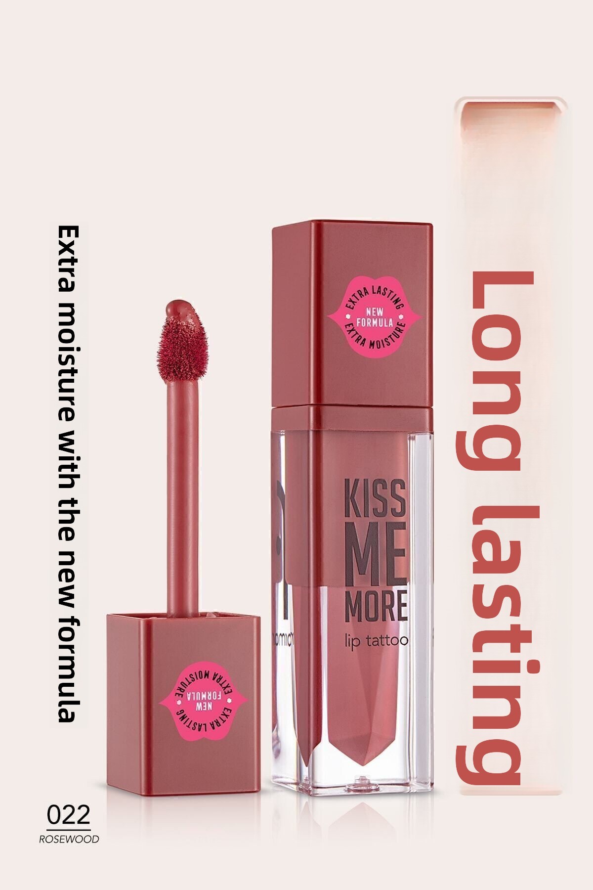 Flormar Long Lasting Matte Lipstick - Kiss Me More-022 Rosewood-8682536040891