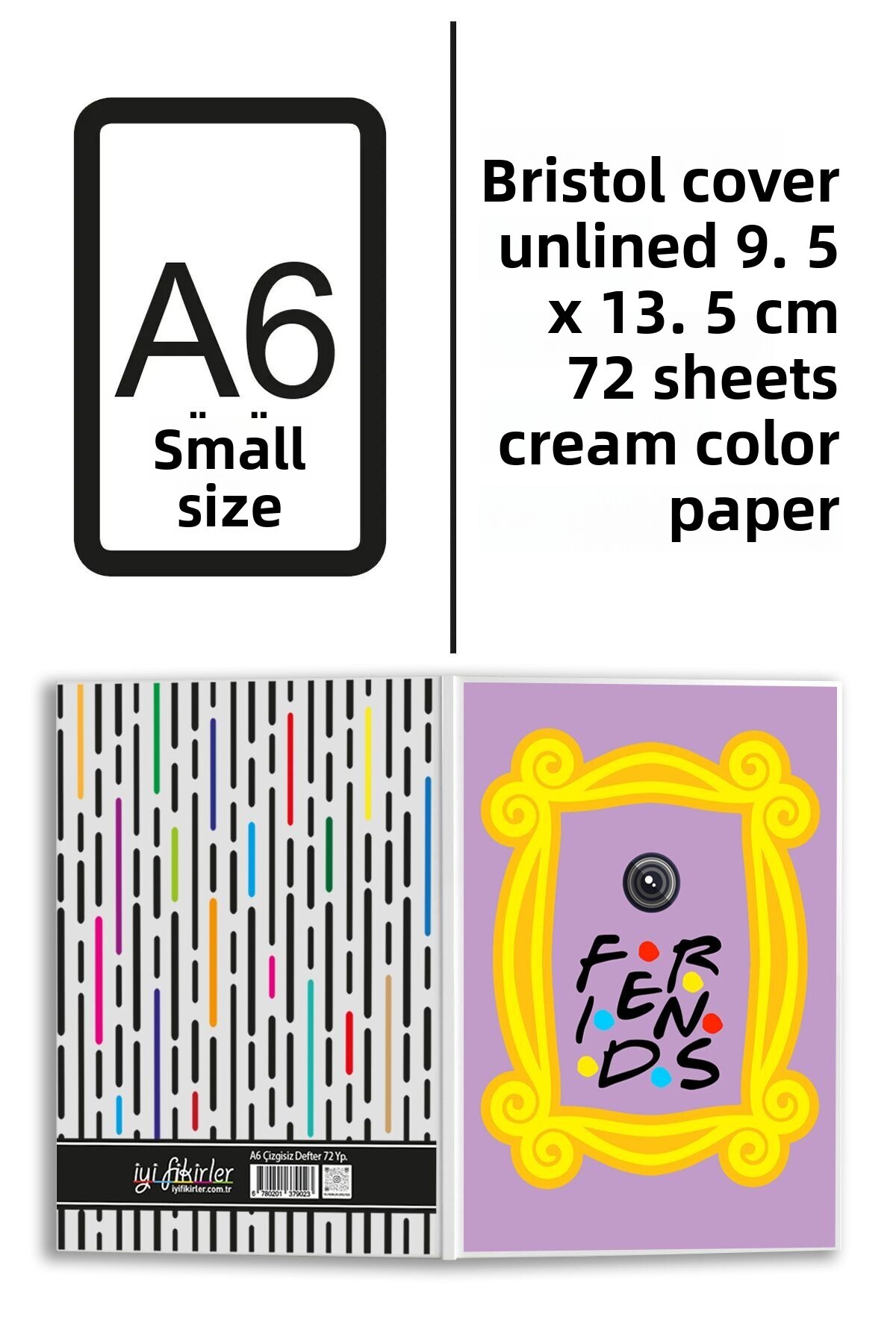 Hamiki-Friends Frame Printed A6 Small Size Unlined Notebook 1