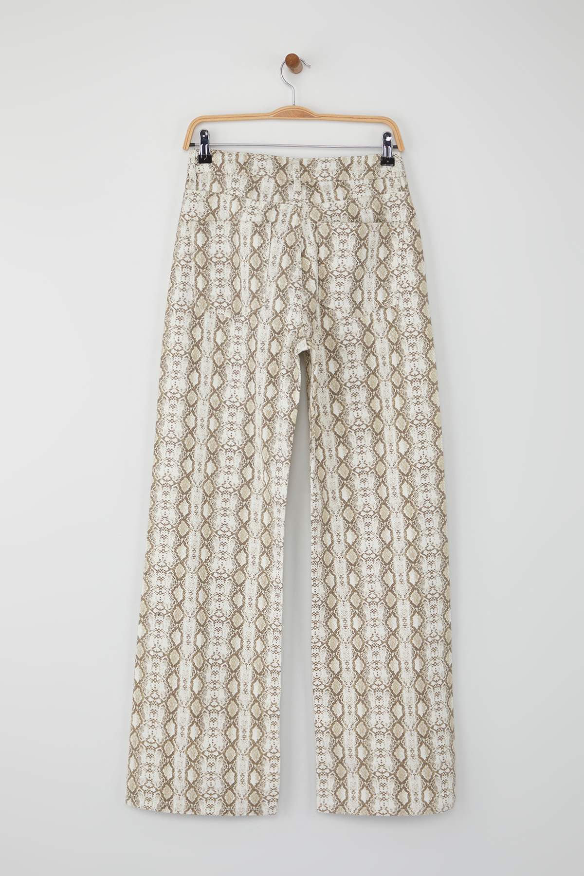 Trendyolmilla  Çok Renkli Animal Yılan Desenli Yüksek Bel Wide Leg Jeans TWOAW26JE00136 - Görsel 6