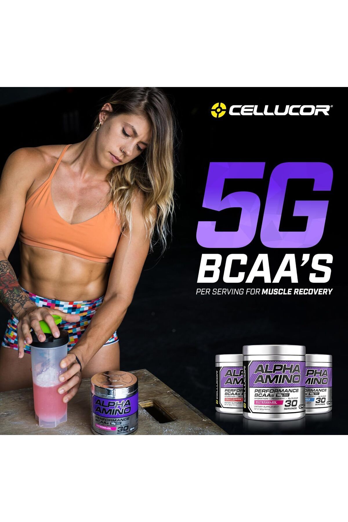 Cellucor-C4 Alpha Amino BCAA Powder, Post Workout Recovery with Electrolytes, Blue Raspberry – 30 Servings 3