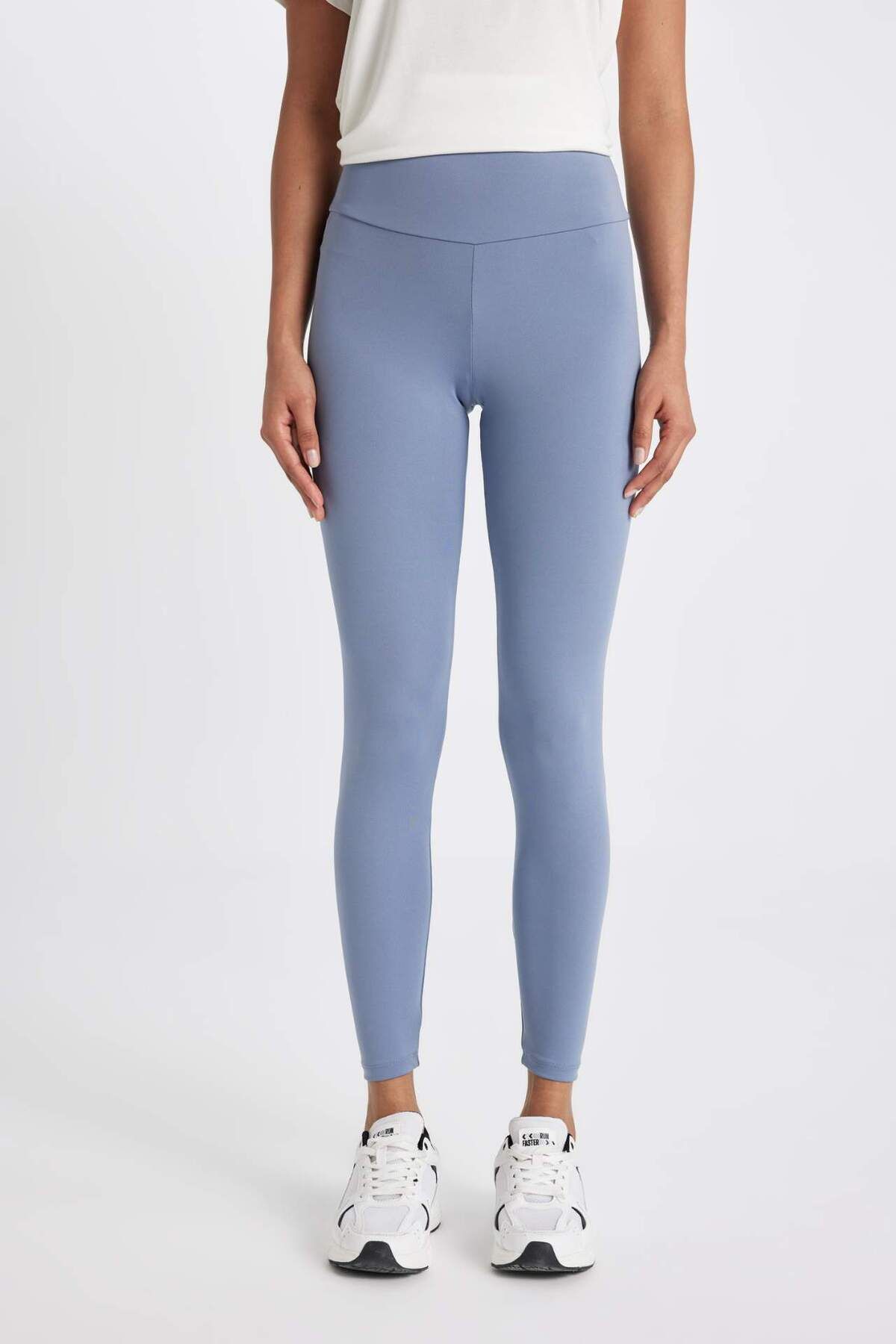 DeFacto-Defactofit High Waist Waist Hugging Stretchy Basic Plain Sports Leggings B4147Ax24Sp 5
