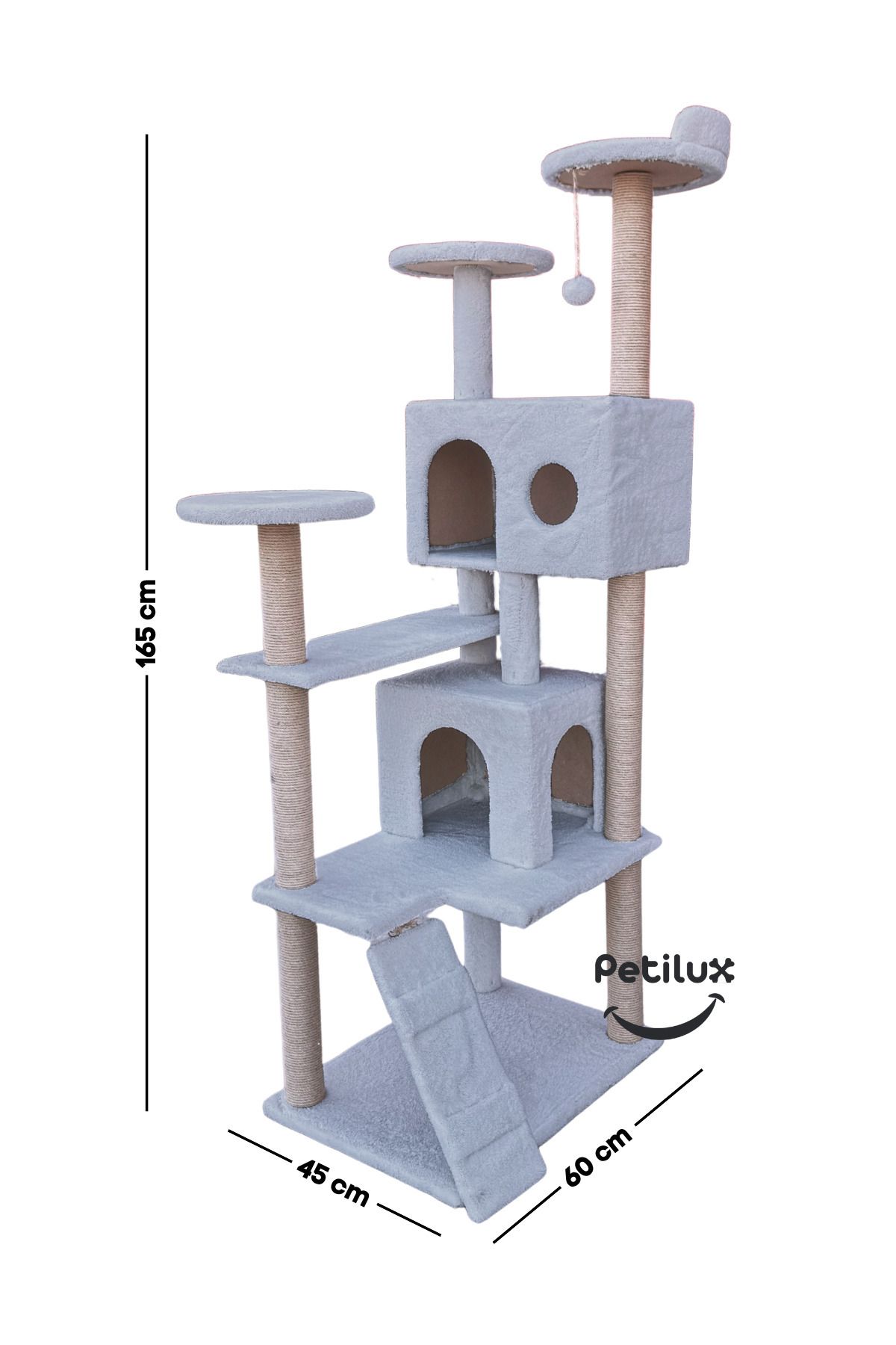 Petilux-Multi-Storey Cat House and Scratching Tower Cat Play and Rest Area with Jute Drawstring Scratching Area 5