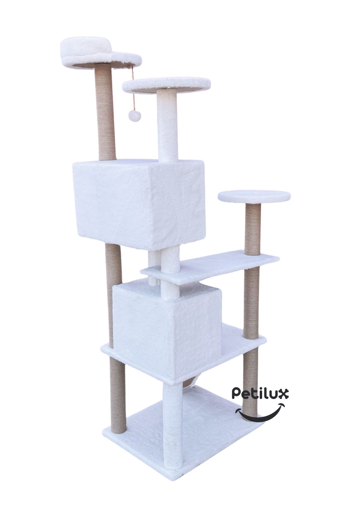 Petilux-Multi-Storey Cat House and Scratching Tower Cat Play and Rest Area with Jute Drawstring Scratching Area 3