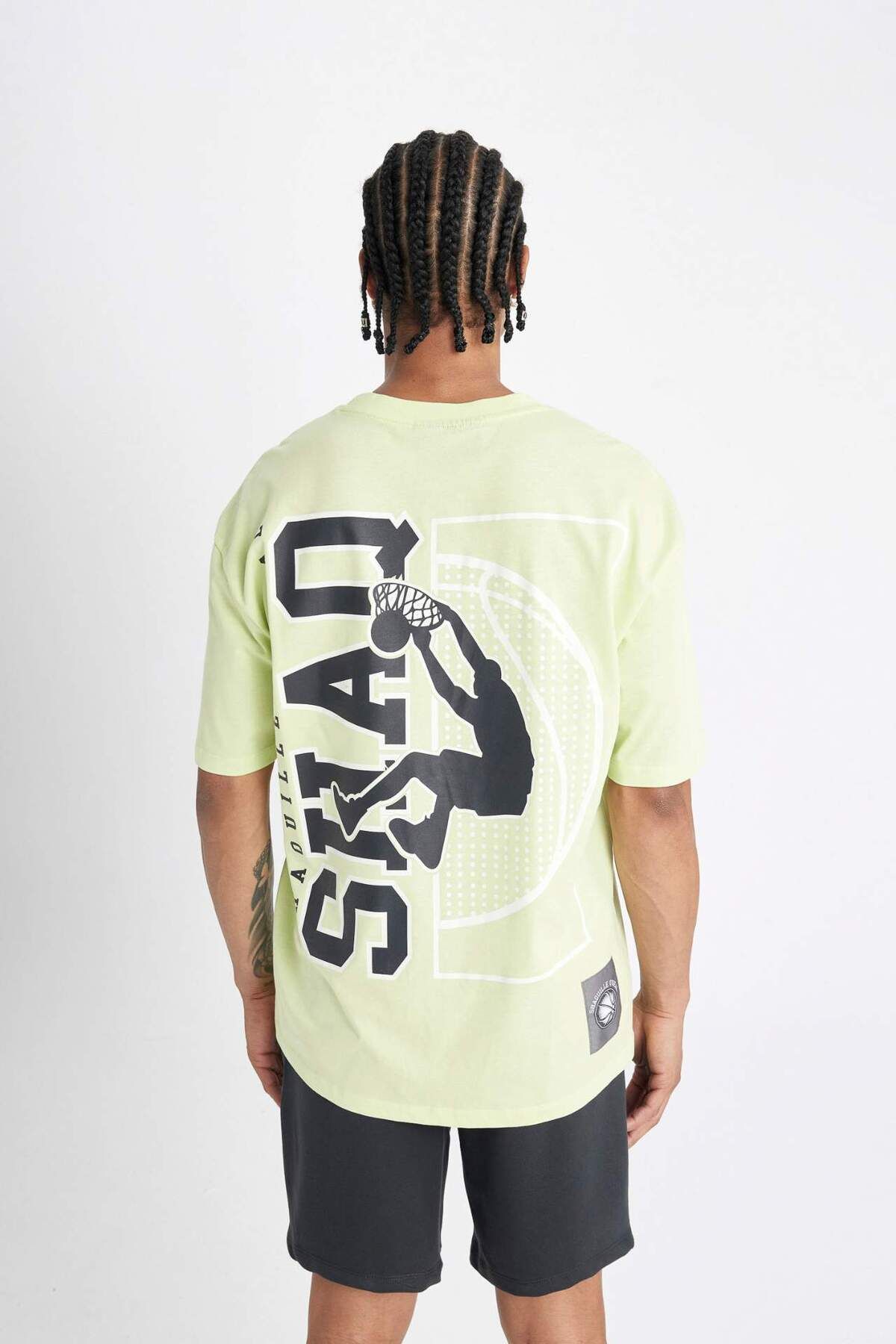 DeFacto-DeFactoFit Shaquille ONeal Oversize Φαρδύ μπλουζάκι με κοντό μανίκι C6993AX24HS 7