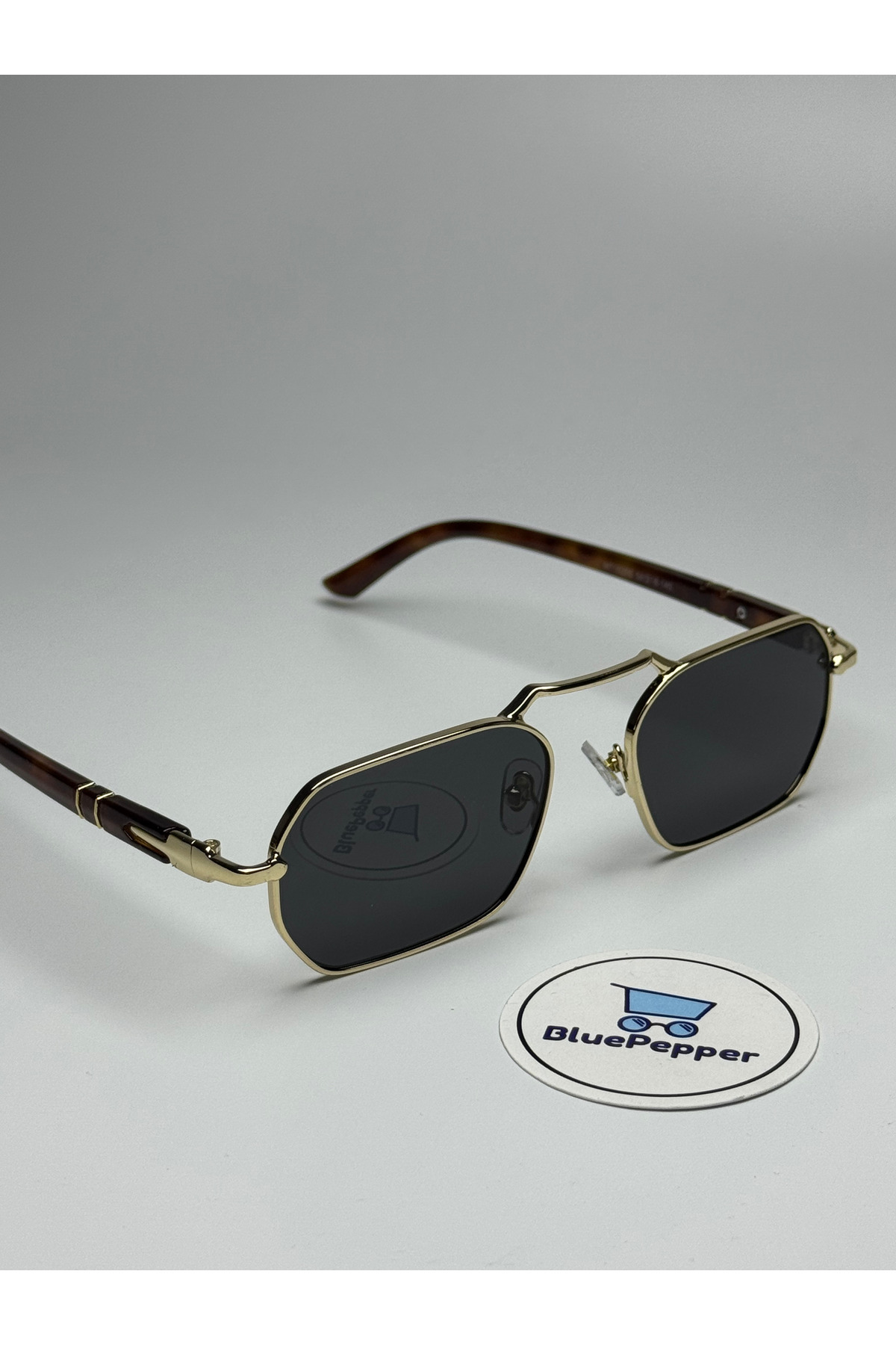 BluePepper  EŞREF TEK MODEL GÜNEŞ GÖZLÜĞÜ - KAHVE SAP - SİYAH CAM - UV400 KORUMALI- 55 EKARTMAN - Görsel 5