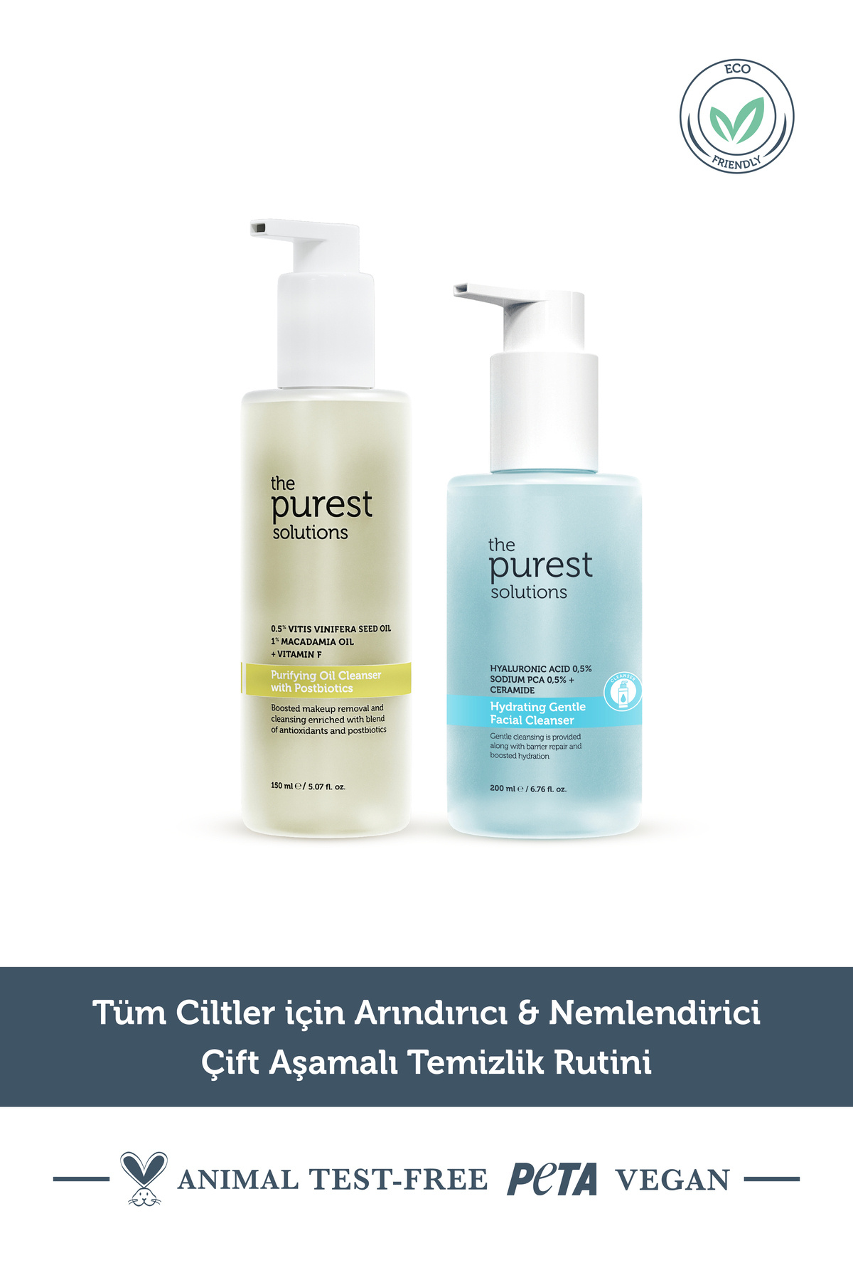 The Purest Solutions Tüm Cilt Tipleri için Arındırıcı&Nemlendirici Çift Aşamalı Temizlik Rutini — TPS251