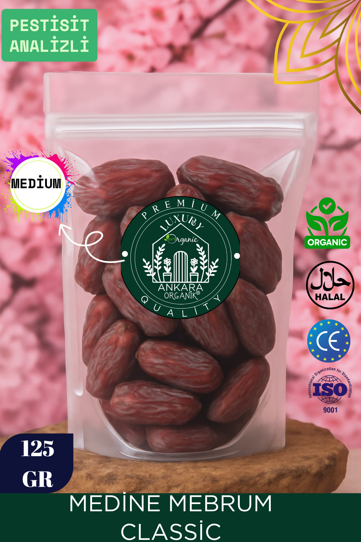 Ankara Organik Medine Mebrum Hurma - Elenmiş, Classic 125 gr