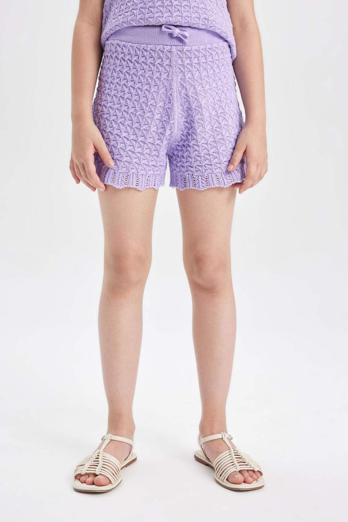 DeFacto-Girl's Openwork Shorts D2711A824Hs 4