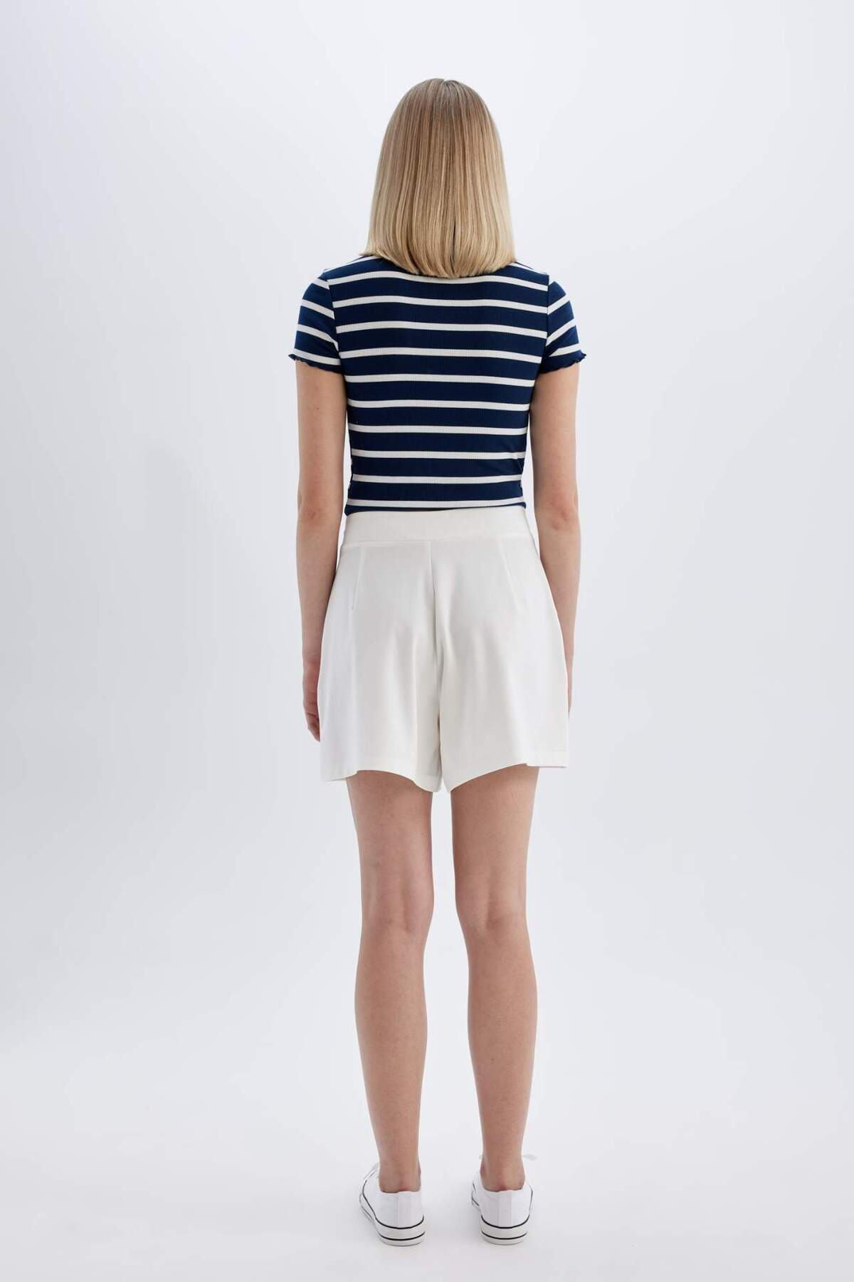 DeFacto-Regular Fit magas derekú redős rövidnadrág D0963AX24SM 6
