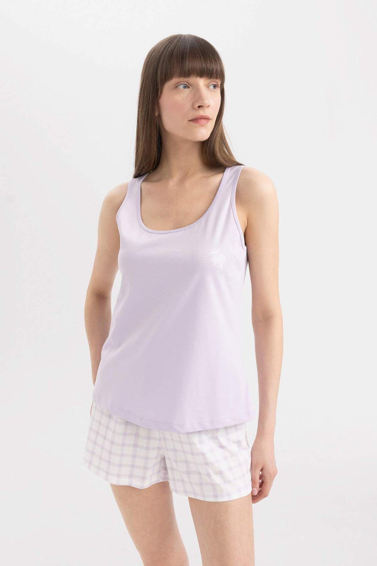 DeFacto-Patterned Pajama Set with Straps - C7898Axpr77 4