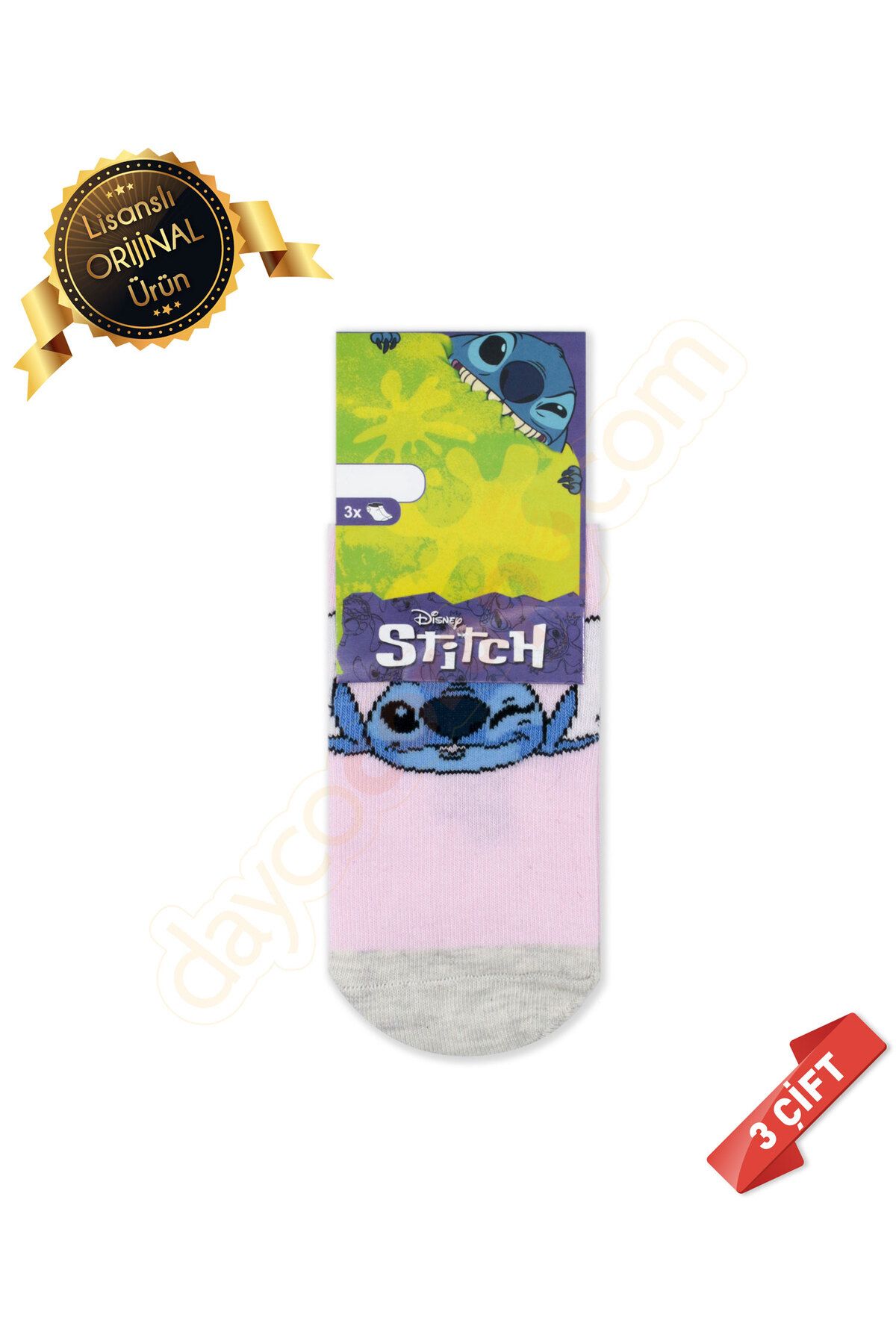 DAYCO-Stitch Patterned Licensed Original Stitch Sock Booties Size - Dl15610707-Stc-Ptk-31-34 2