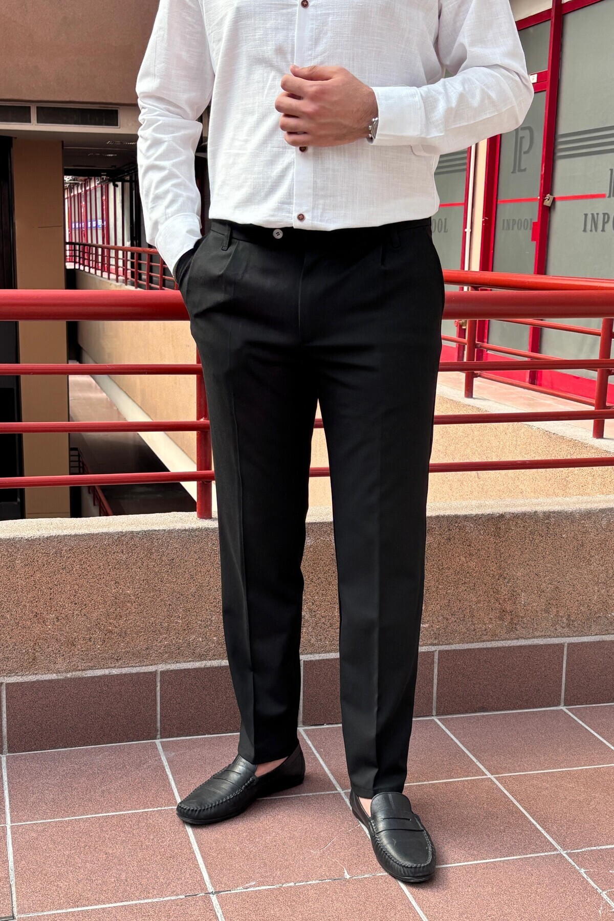 inpool Erkek, dil detaylı, Büyük beden, Old Money Culture, Yazlık-Baharlık, kumaş pantolon 296 görsel 3