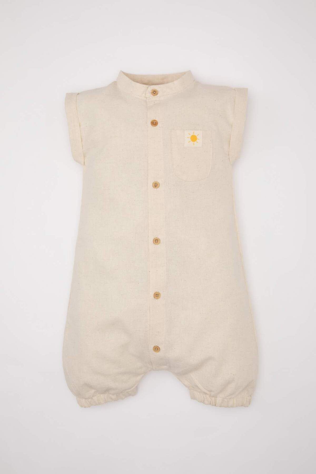 DeFacto-Newborn Baby Boy Linen Sleeveless Jumpsuit - C5183a524sm 1