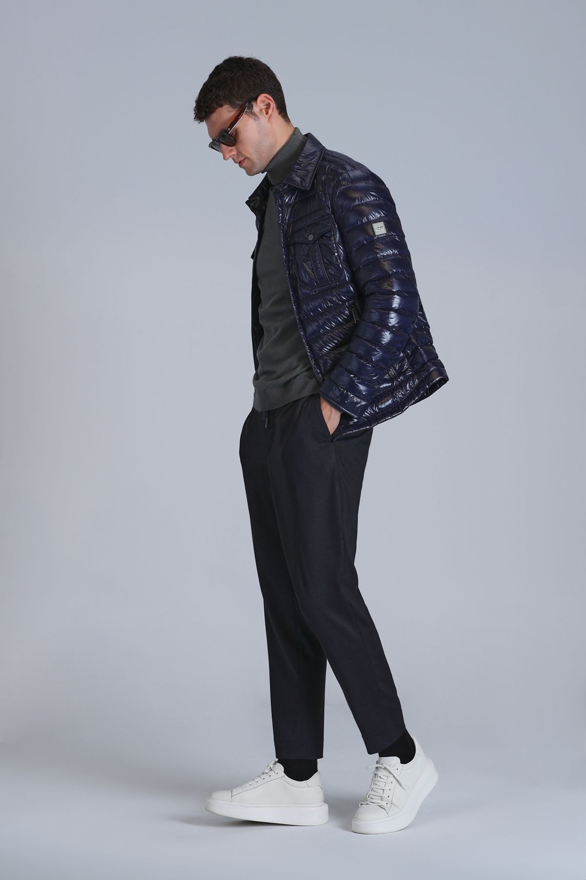 Lufian-Navy Blue Slim Fit Clos Sports Men's Chino Pants 4