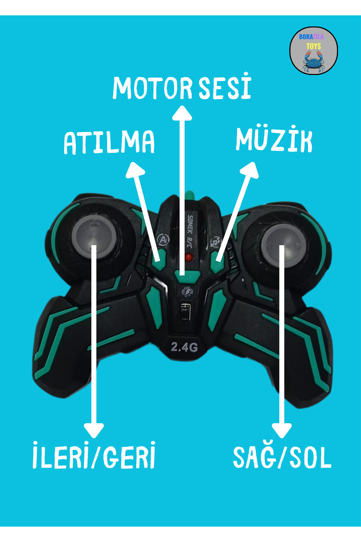 Boratila Toys 2.4ghz 2 Araç Çarpınca Düşen Figürlü Uzaktan Kumandalı Şarjlı Müzikli Işıklı Çarpışan Arabalar fotoğrafı 5 (önizleme)