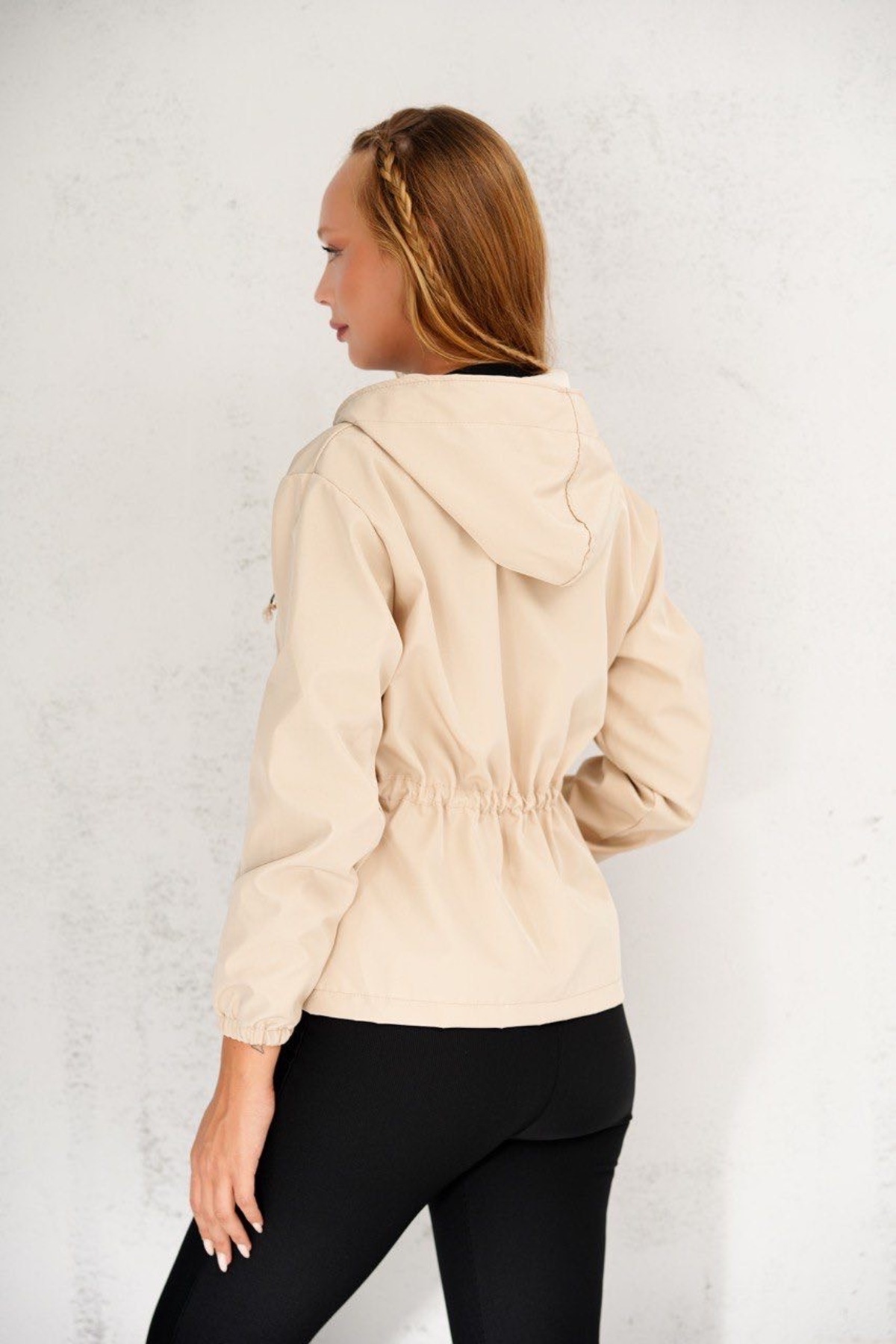 İLKCET MODA  Oversize Bel Detay Tarz Yağmurluk - Görsel 6