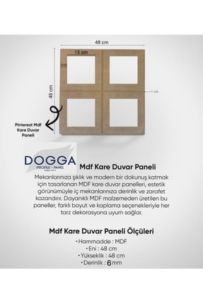 DOGGA PROFILE-PANEL İskandinav Duvar Paneli Mdf Cnc İşlemeli Dekoratif Boyana...