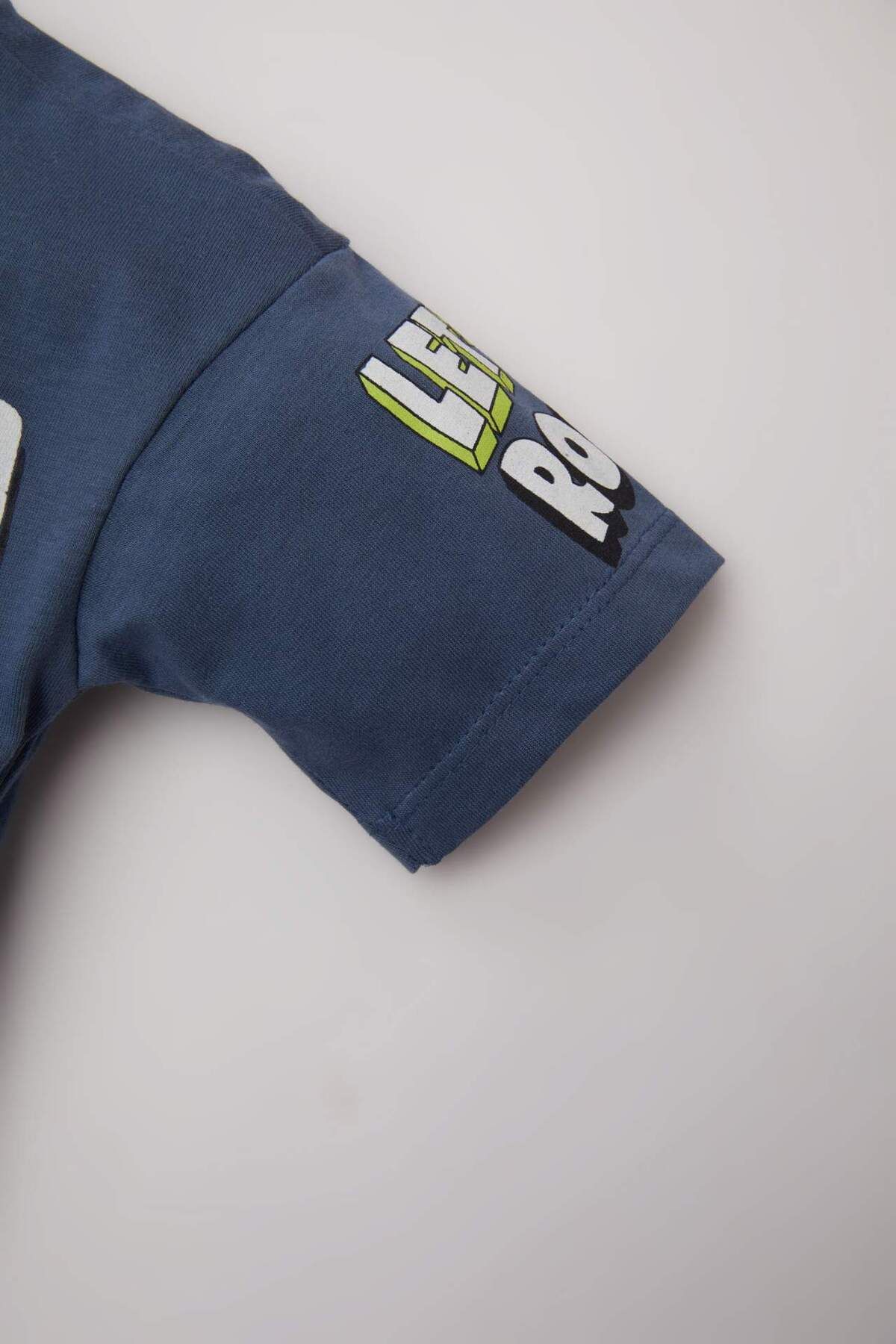 DeFacto-Printed Short Sleeve T-Shirts and Elastic Waist Shorts for Baby Boy Set of 2 - C6092A524Sm 4